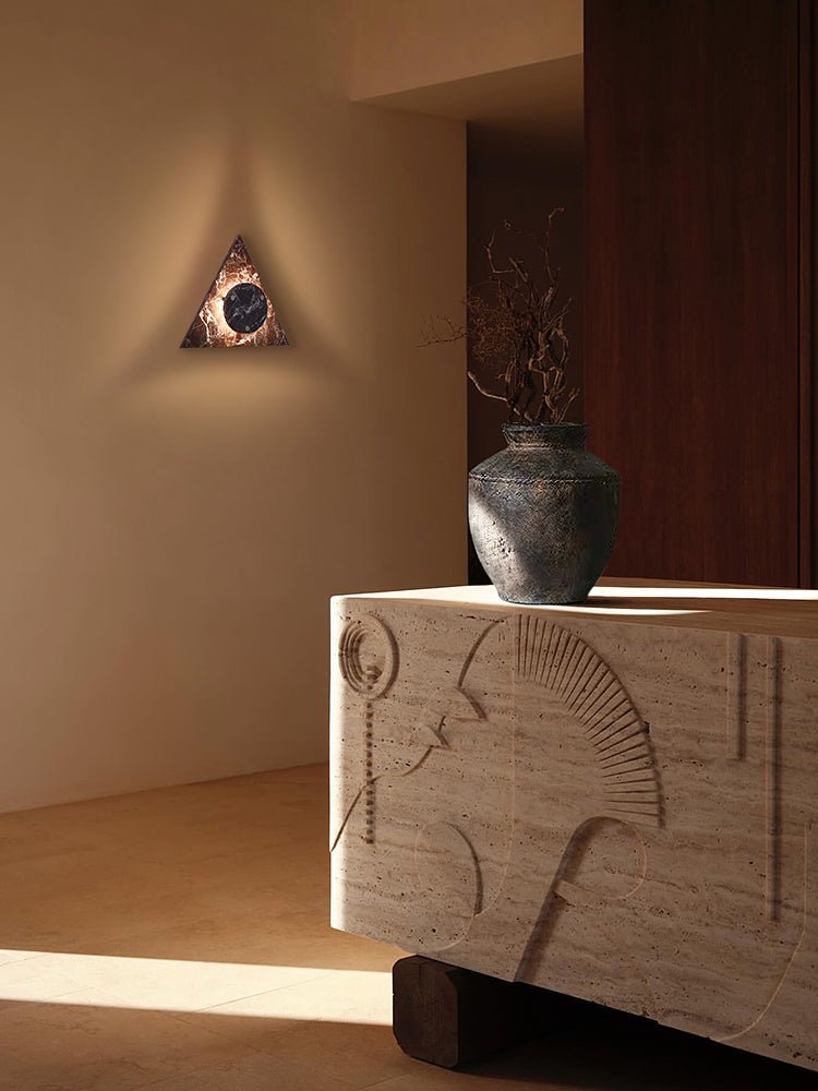 Pyramid Rustic Marble Wall Light-Neutral Decor