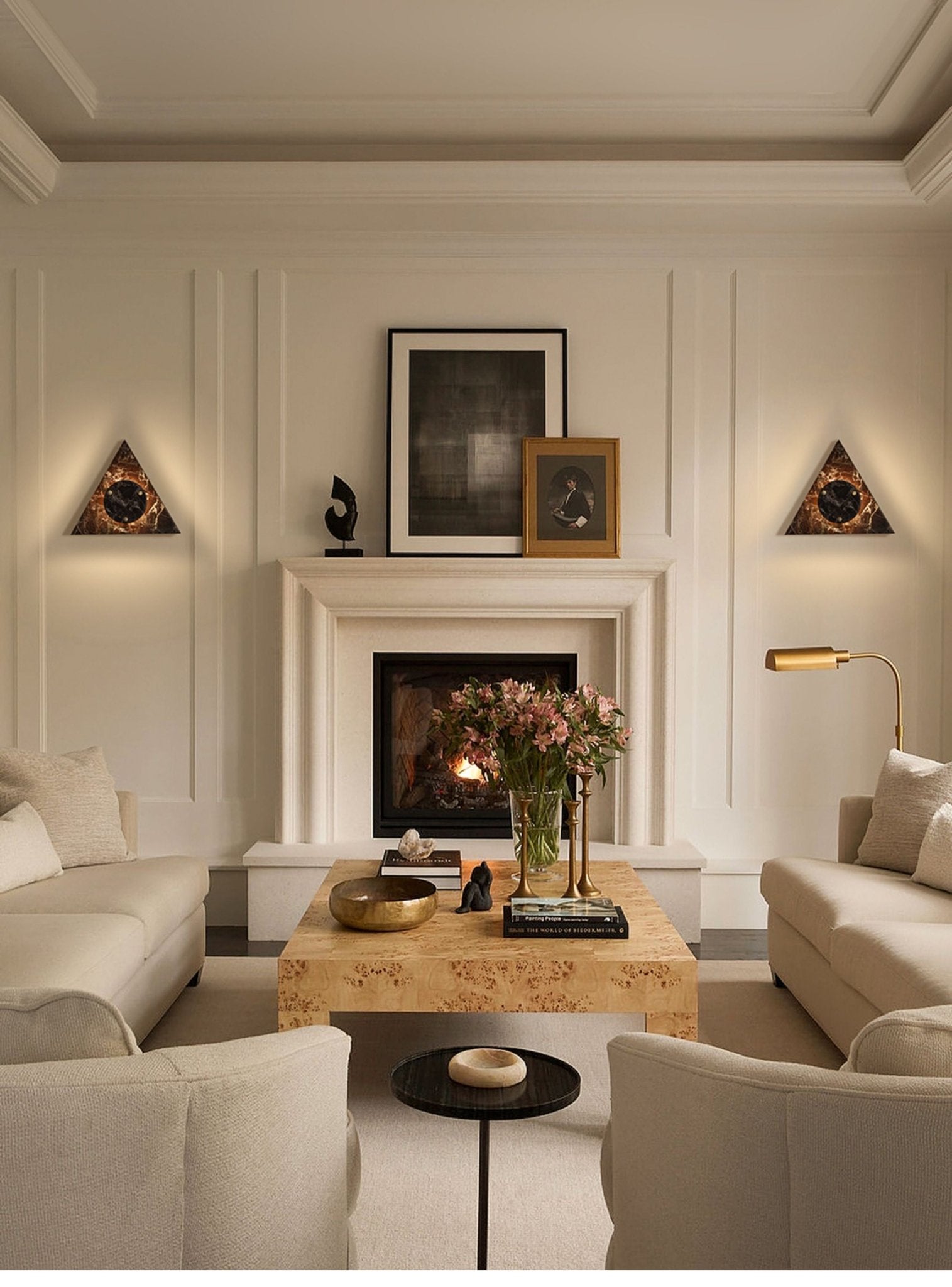 Pyramid Rustic Marble Wall Light-Neutral Decor