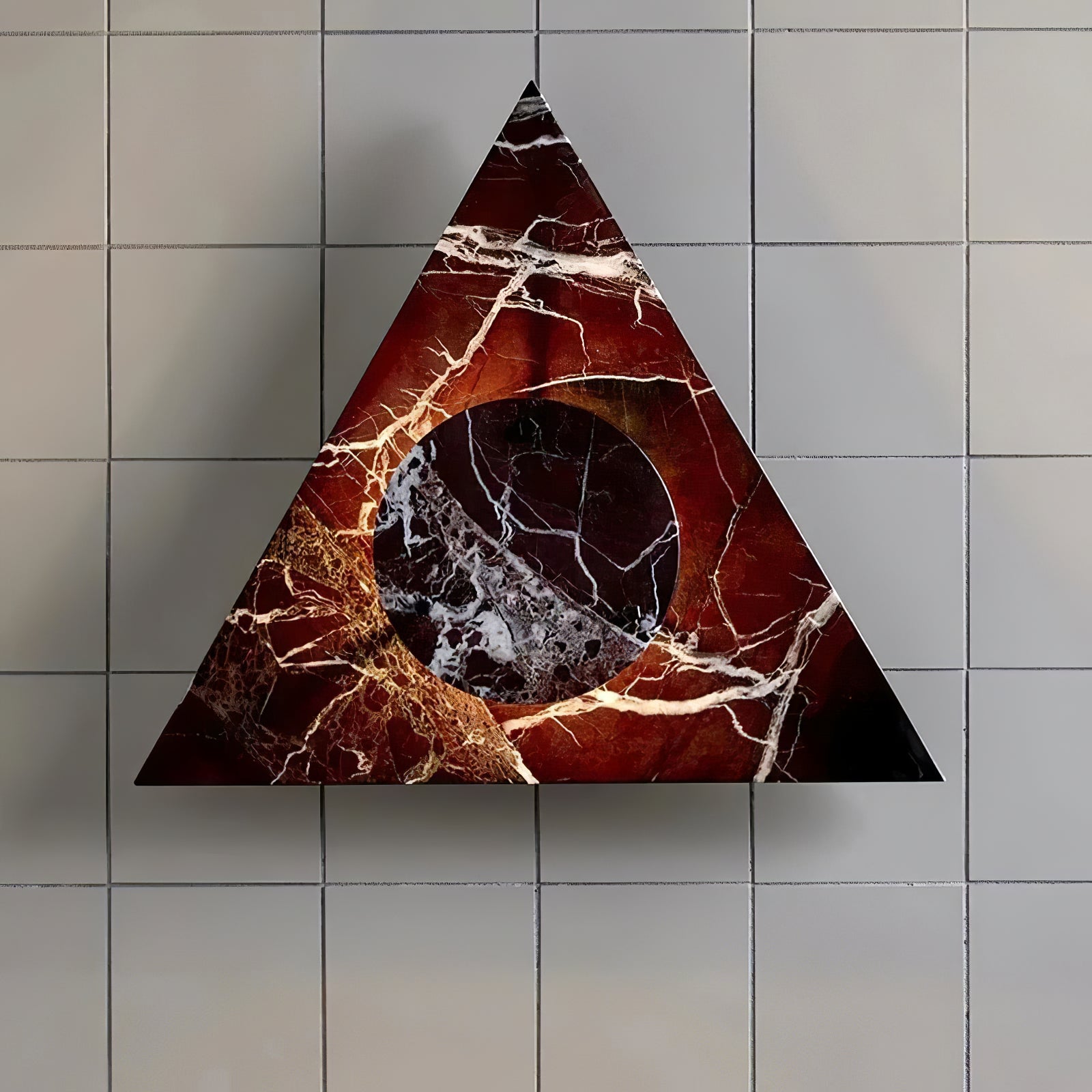Pyramid Rustic Marble Wall Light-Neutral Decor