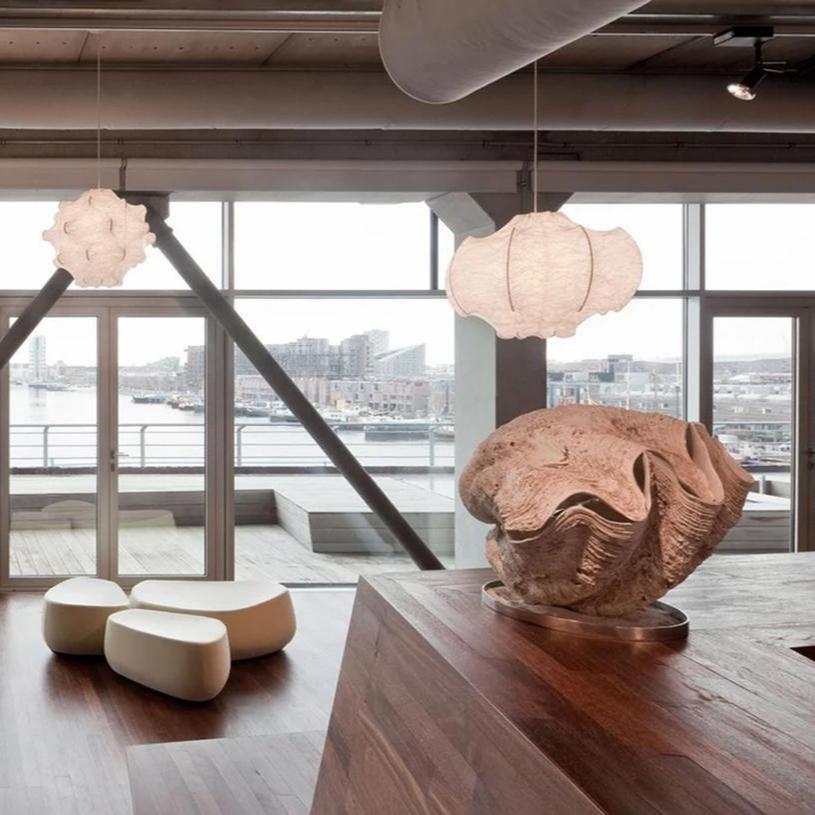 Lotus Minimalist Silk Pendant Lamp-Neutral Decor