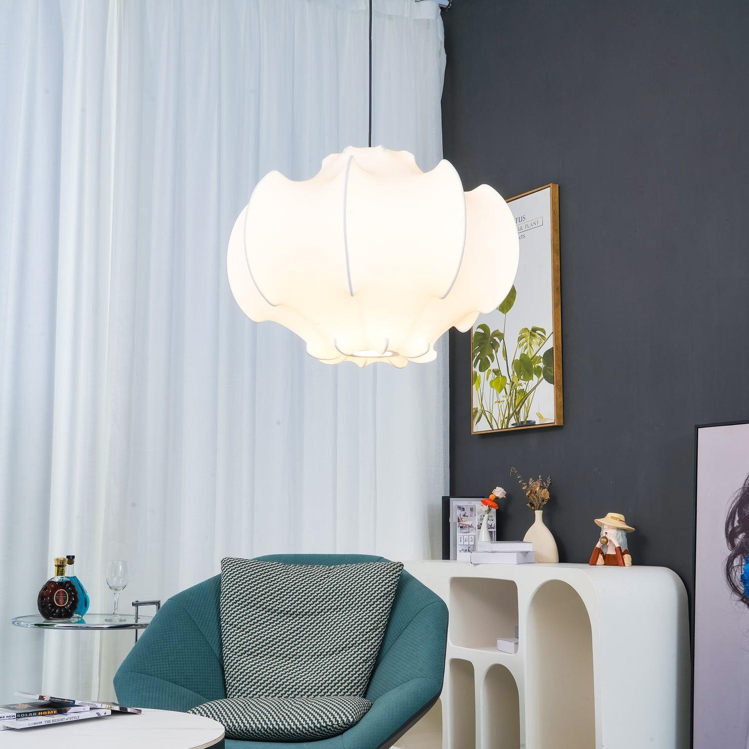Lotus Minimalist Silk Pendant Lamp-Neutral Decor