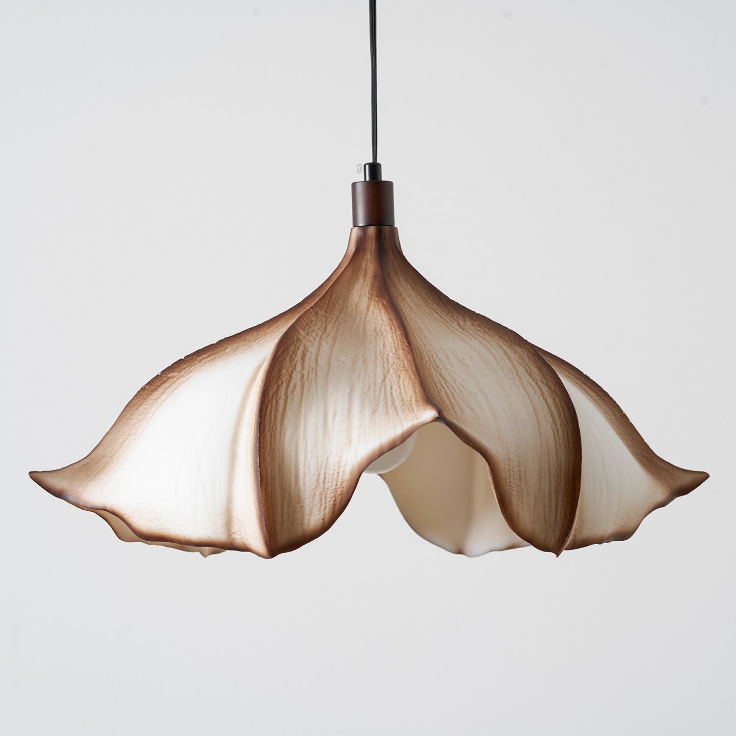 The brown finish detail on the Viscontea swag light.