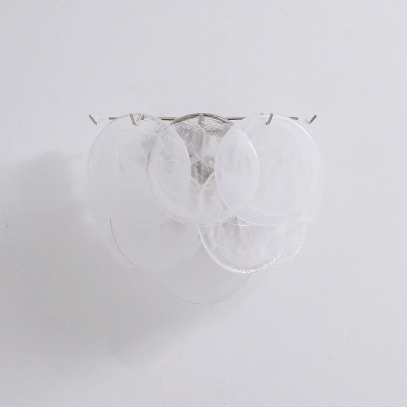 Vistosi Disc Wall Lamp in white glass.
