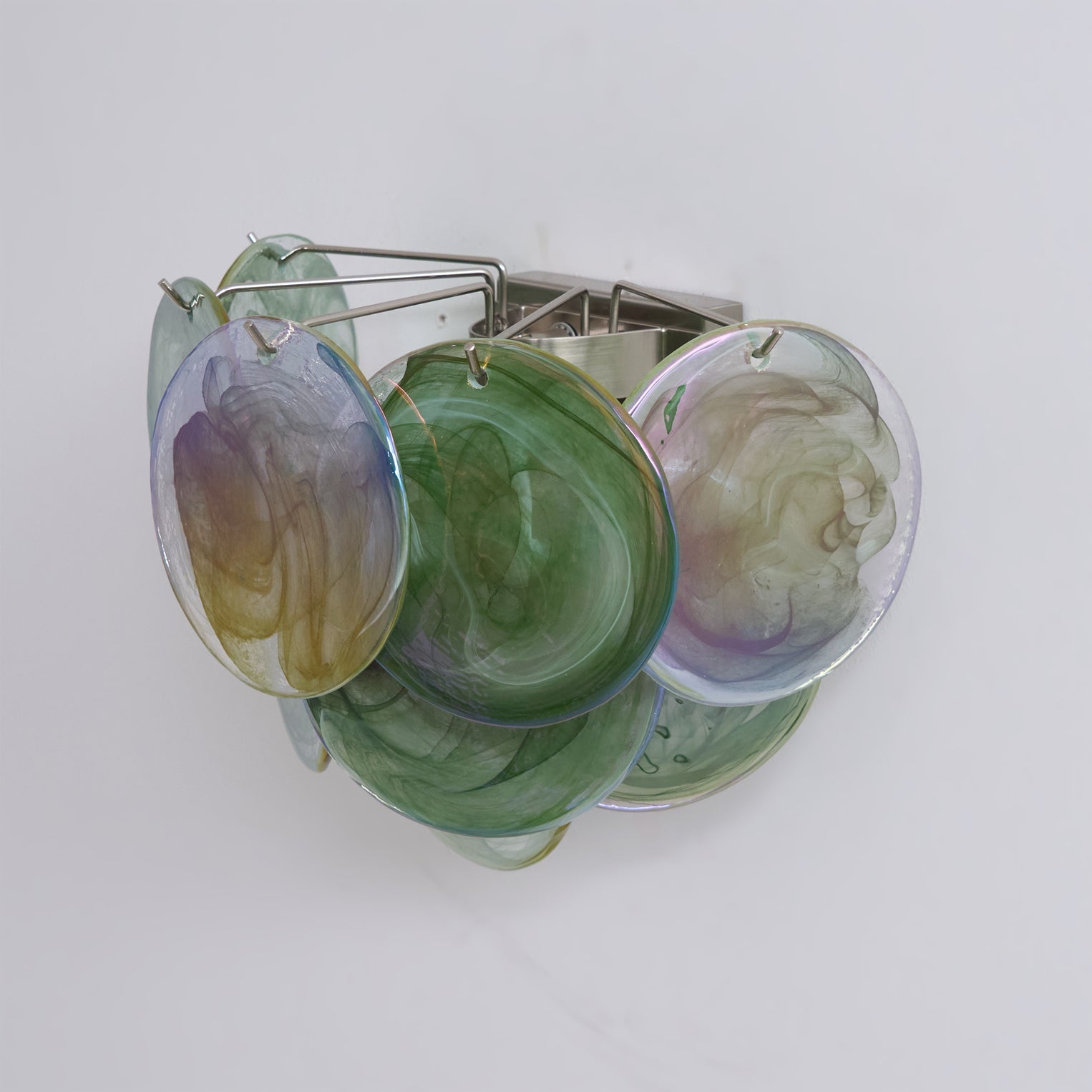 Vistosi Disc Wall Lamp in green glass.