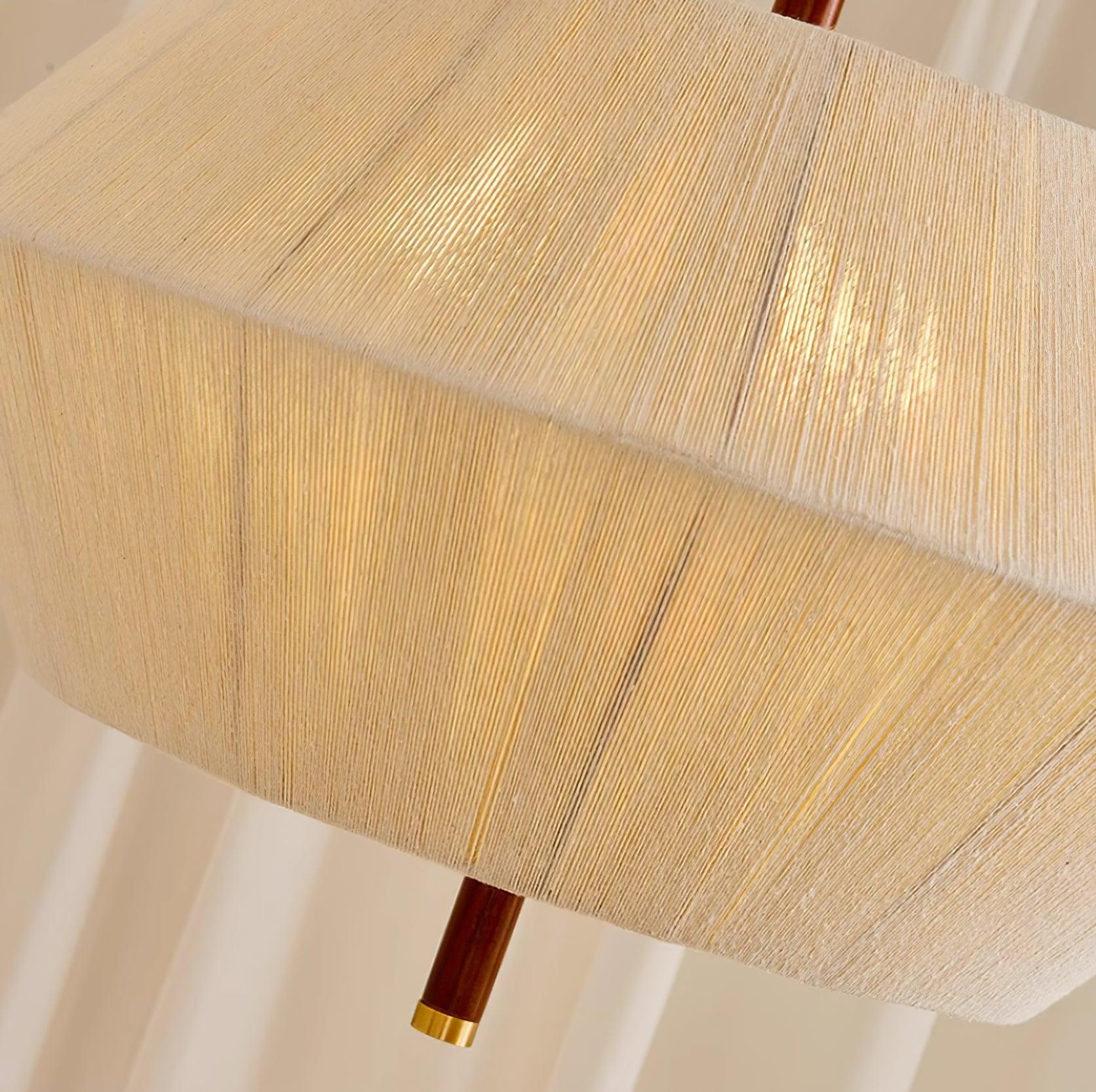 Pendant Lamp Cotton-Thread Shade Walnut Wood Natural