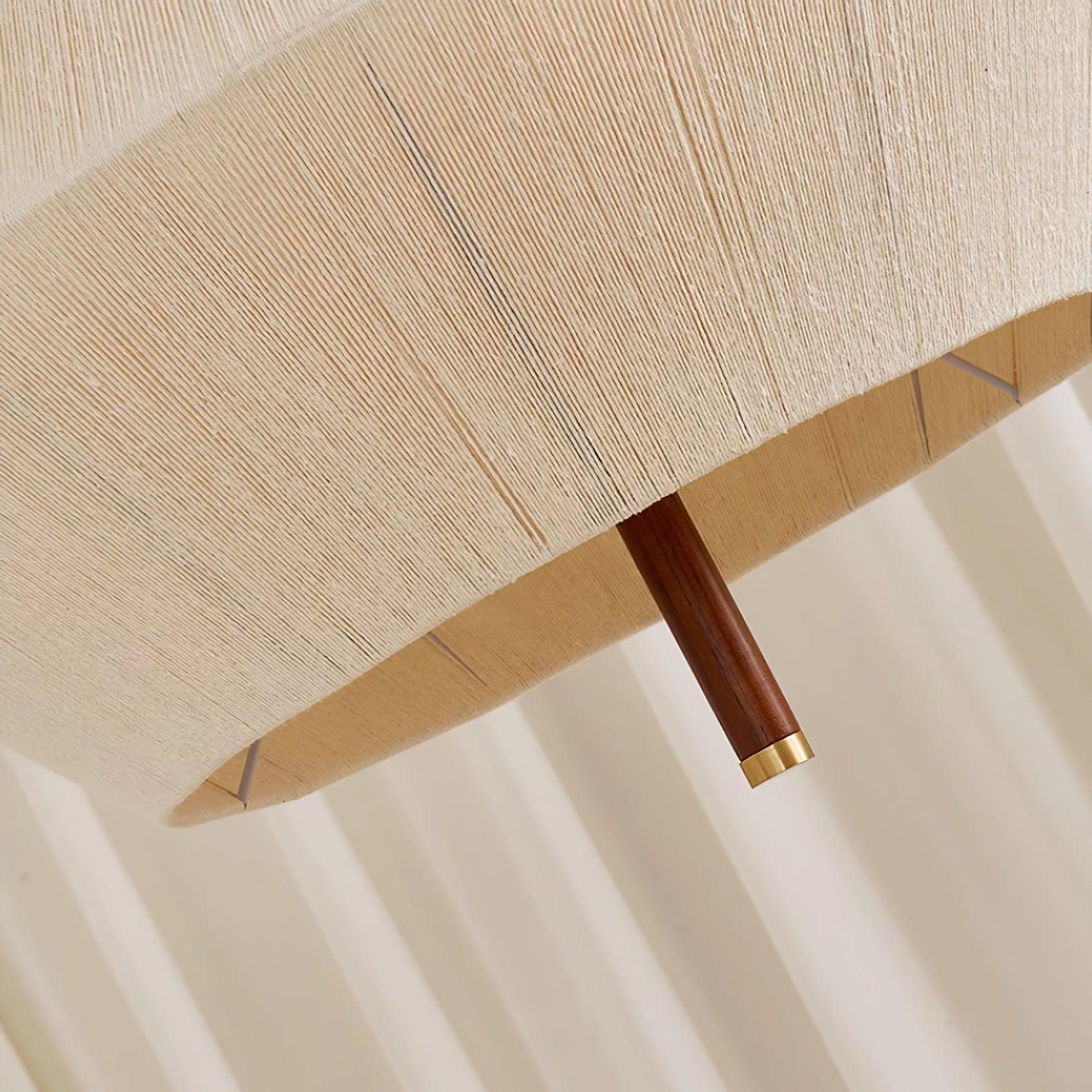 Pendant Lamp Cotton-Thread Shade Walnut Wood Natural
