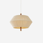 Pendant Lamp Cotton-Thread Shade Walnut Wood Natural