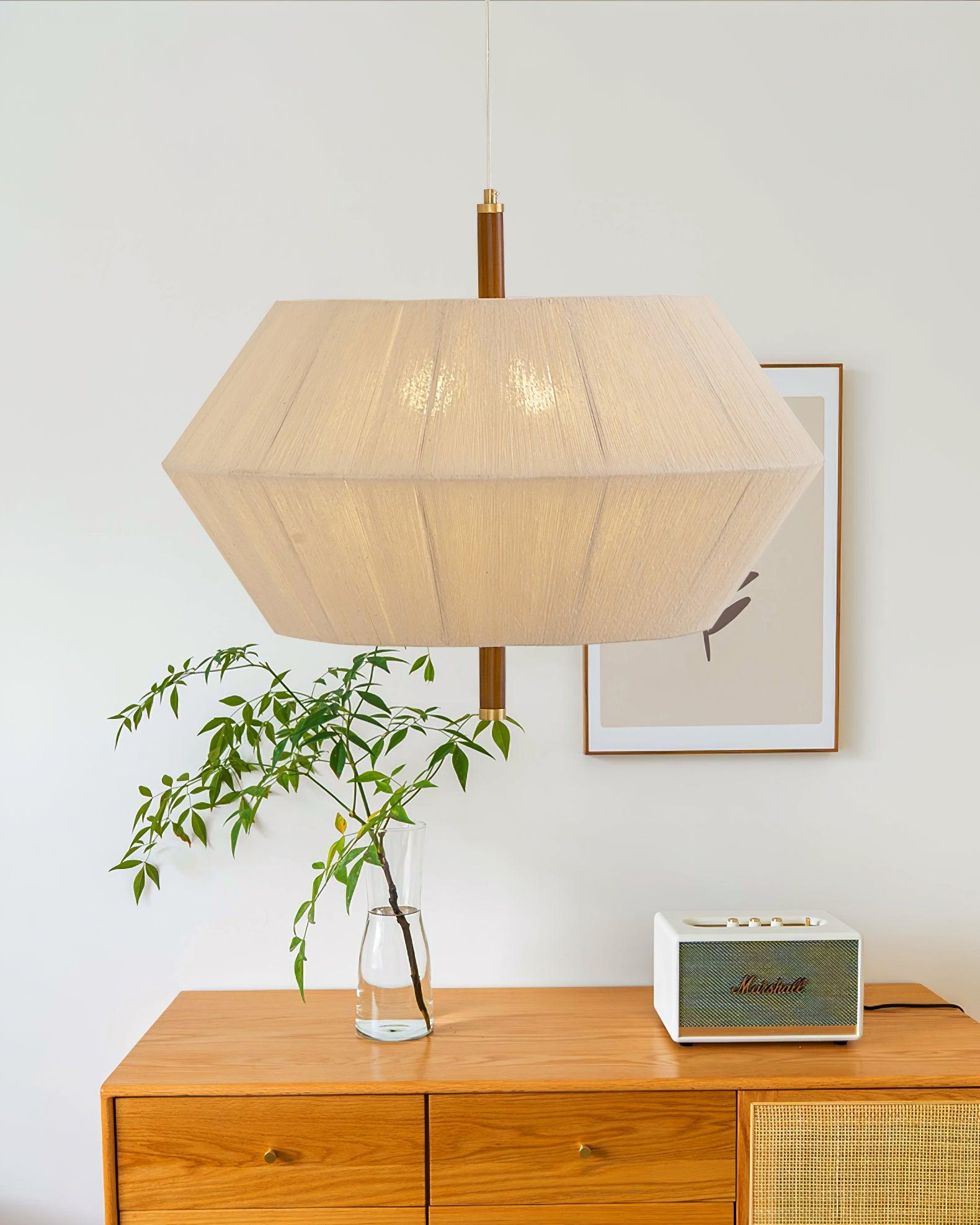 Elowen Pendant Lamp Cotton-Thread Walnut Natural-Neutral Decor