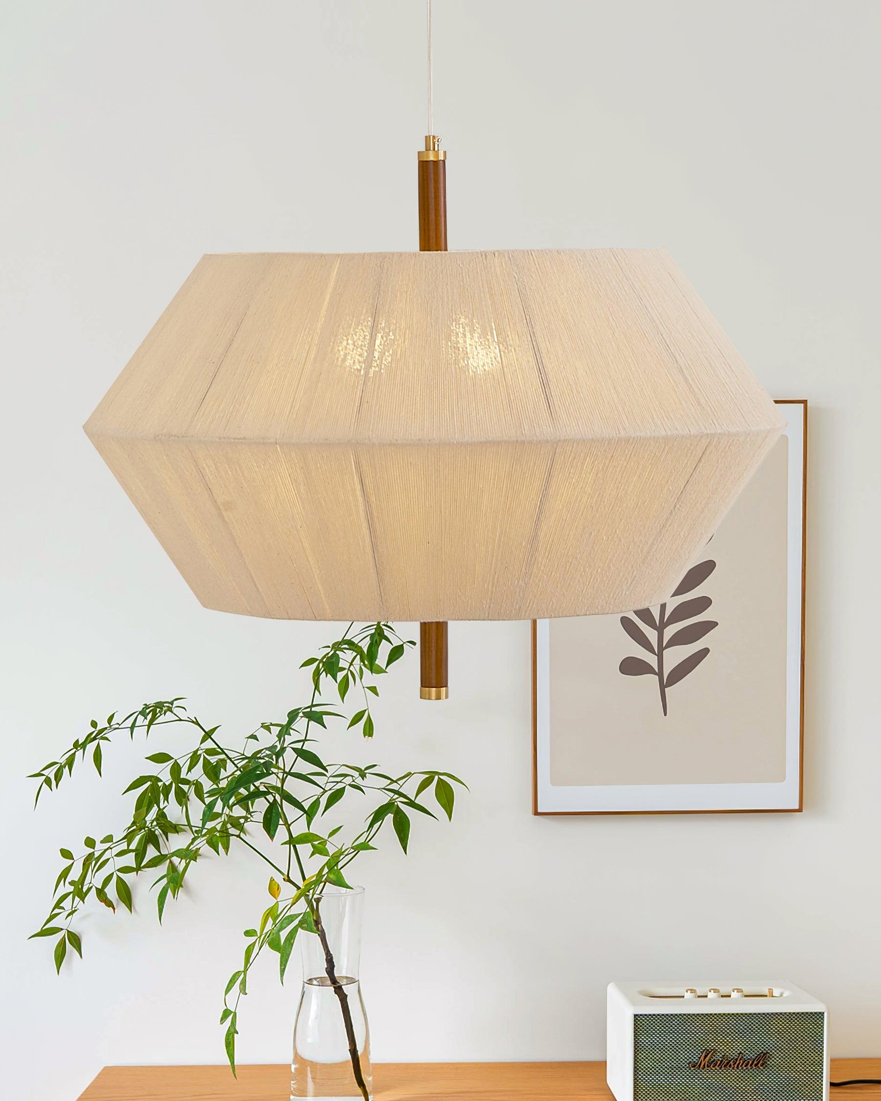 Elowen Pendant Lamp Cotton-Thread Walnut Natural-Neutral Decor