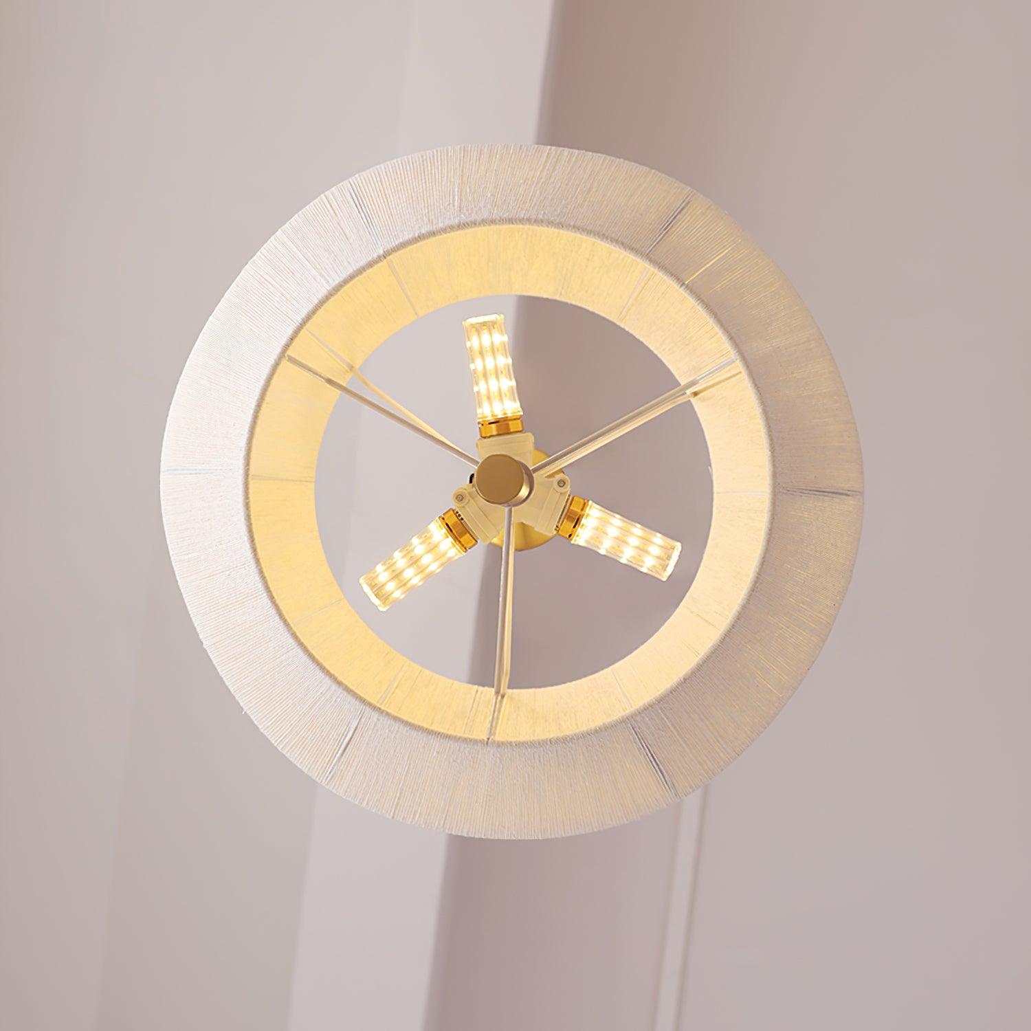 Pendant Lamp Cotton-Thread Shade Walnut Wood Natural