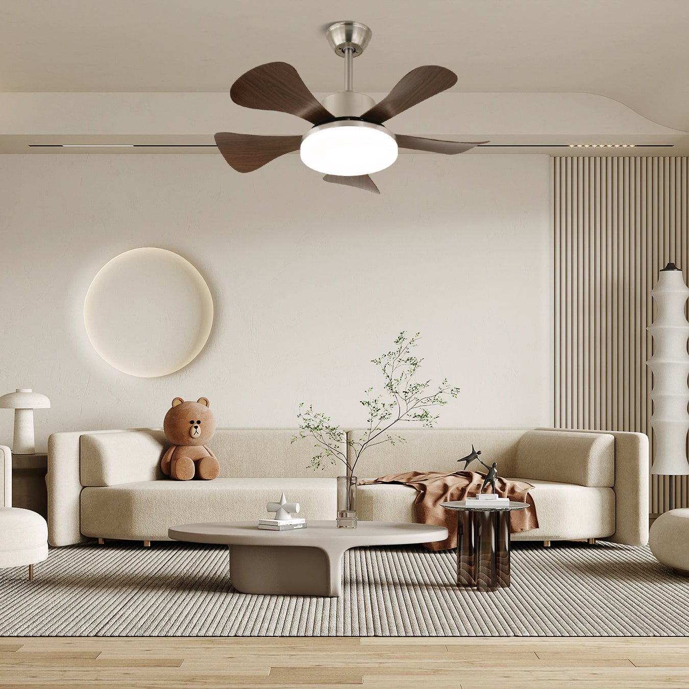 Aveline Modern Wood Ceiling Fan Light-Neutral Decor