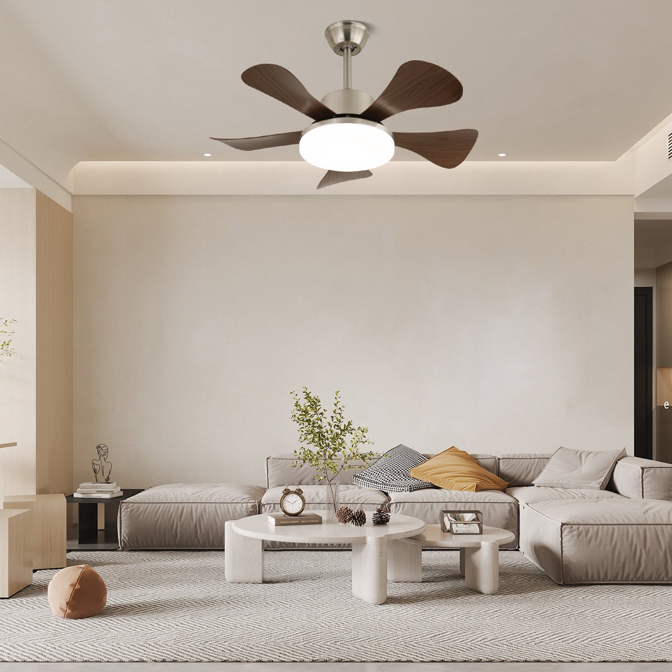 Aveline Modern Wood Ceiling Fan Light-Neutral Decor