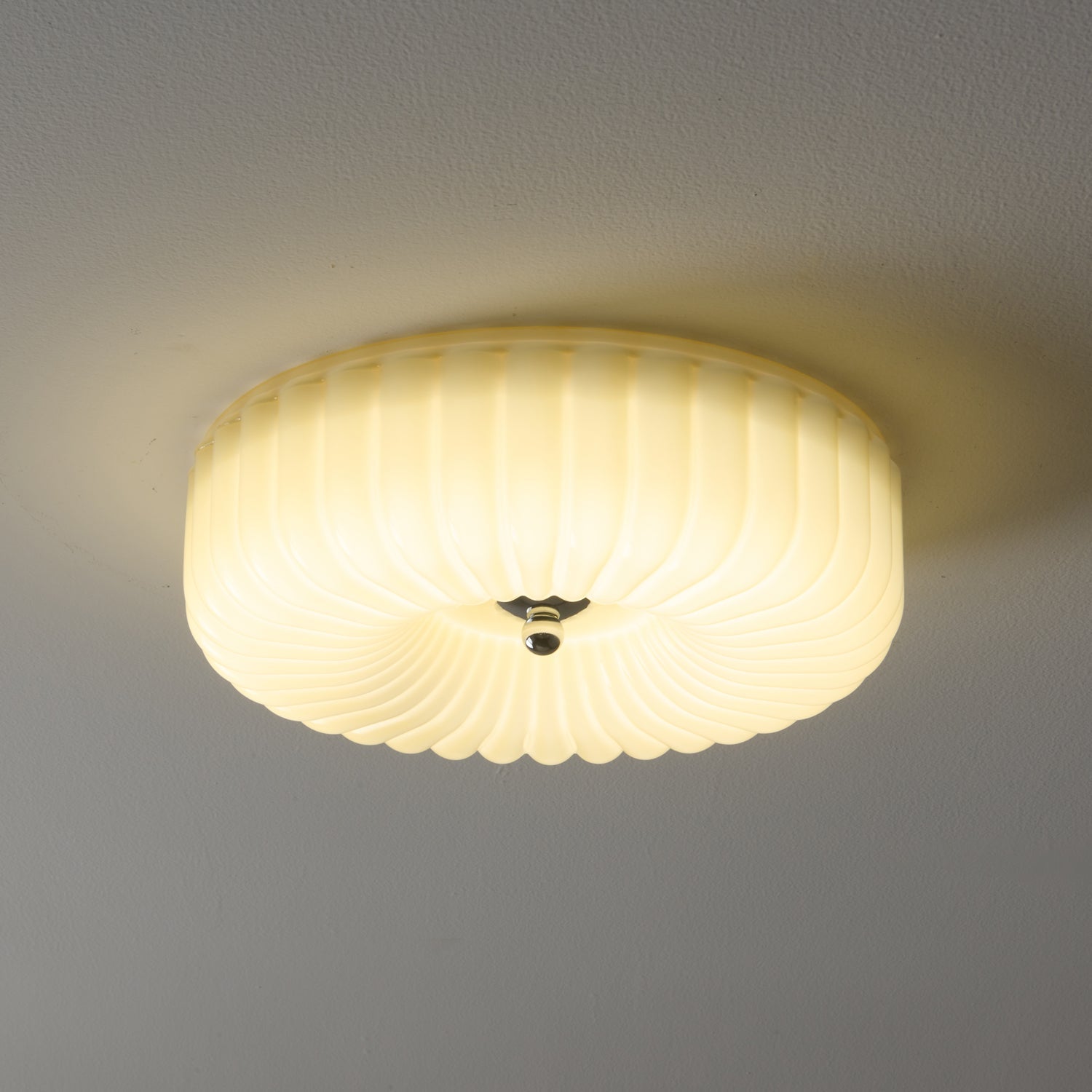 Dinora Nordic Art Ripple Glass Ceiling Light-Neutral Decor