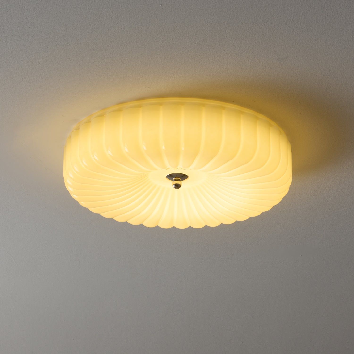 Dinora Nordic Art Ripple Glass Ceiling Light-Neutral Decor