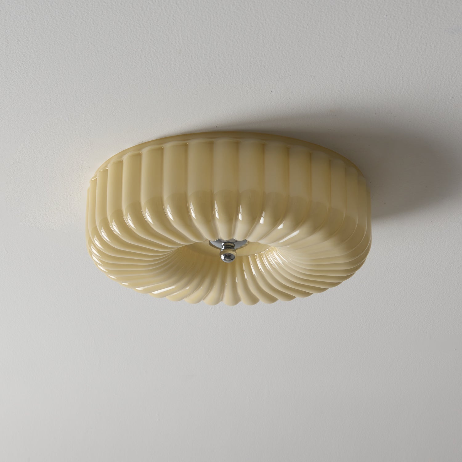 Dinora Nordic Art Ripple Glass Ceiling Light-Neutral Decor