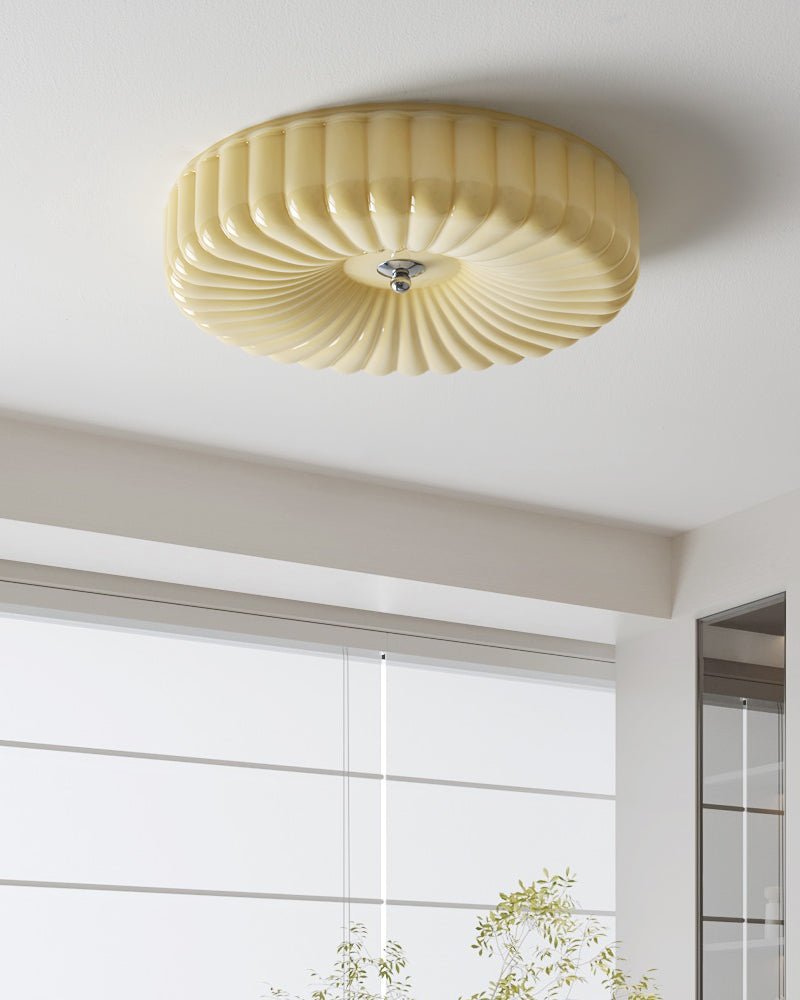 Dinora Nordic Art Ripple Glass Ceiling Light-Neutral Decor