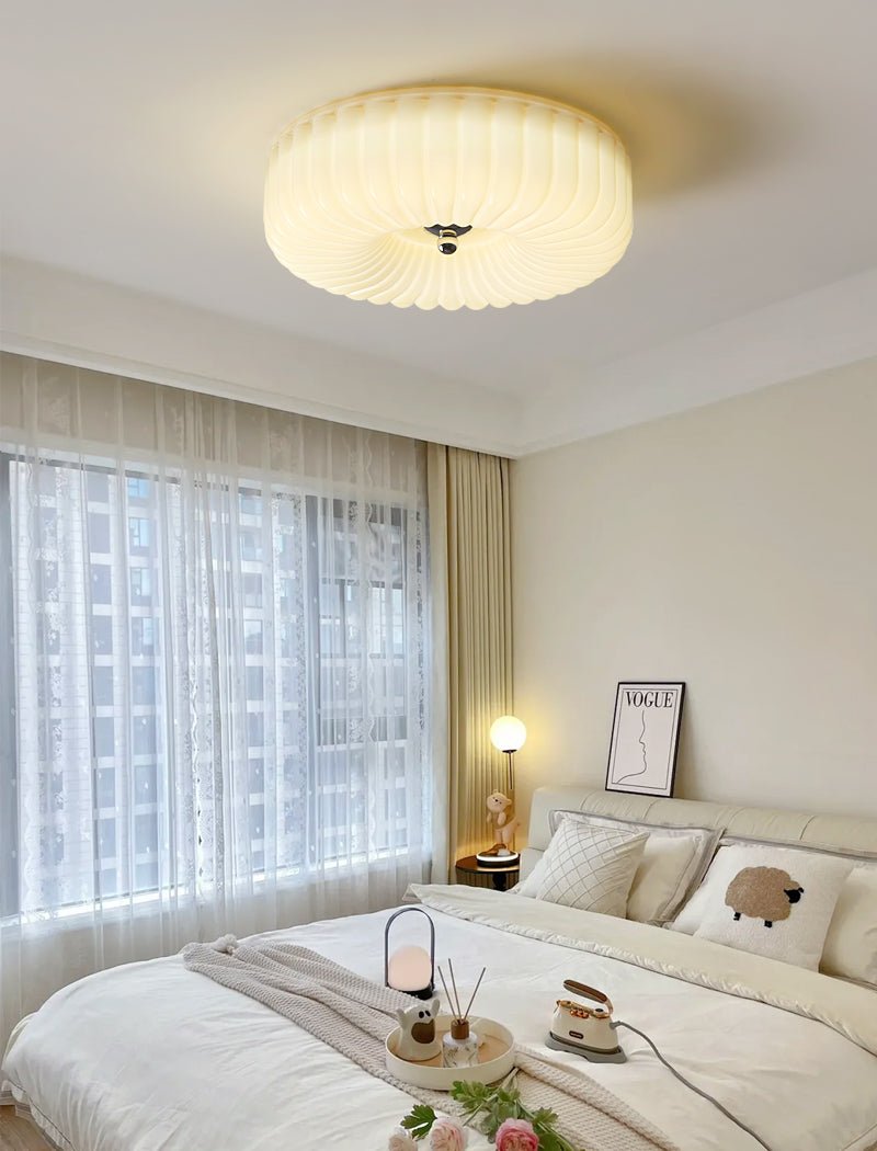 Dinora Nordic Art Ripple Glass Ceiling Light-Neutral Decor