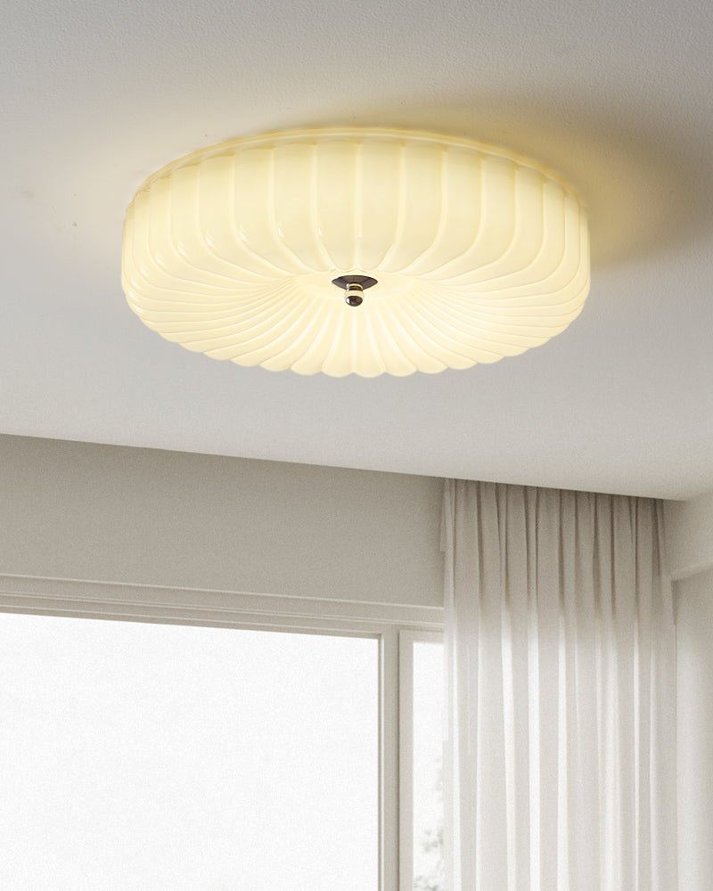 Dinora Nordic Art Ripple Glass Ceiling Light-Neutral Decor
