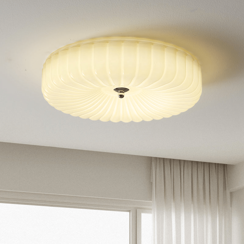 Dinora Nordic Art Ripple Glass Ceiling Light-Neutral Decor
