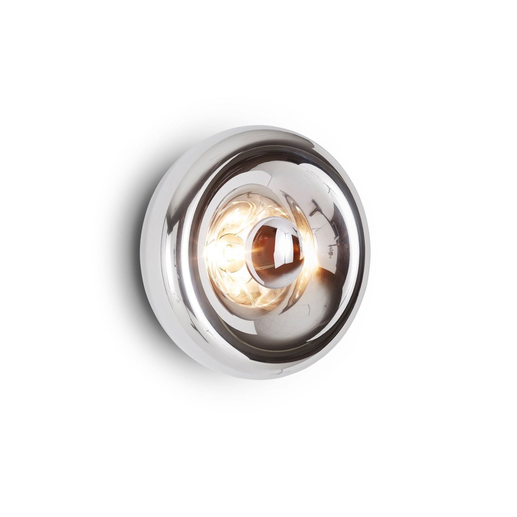 Void Surface Sconce in a polished gold finish.