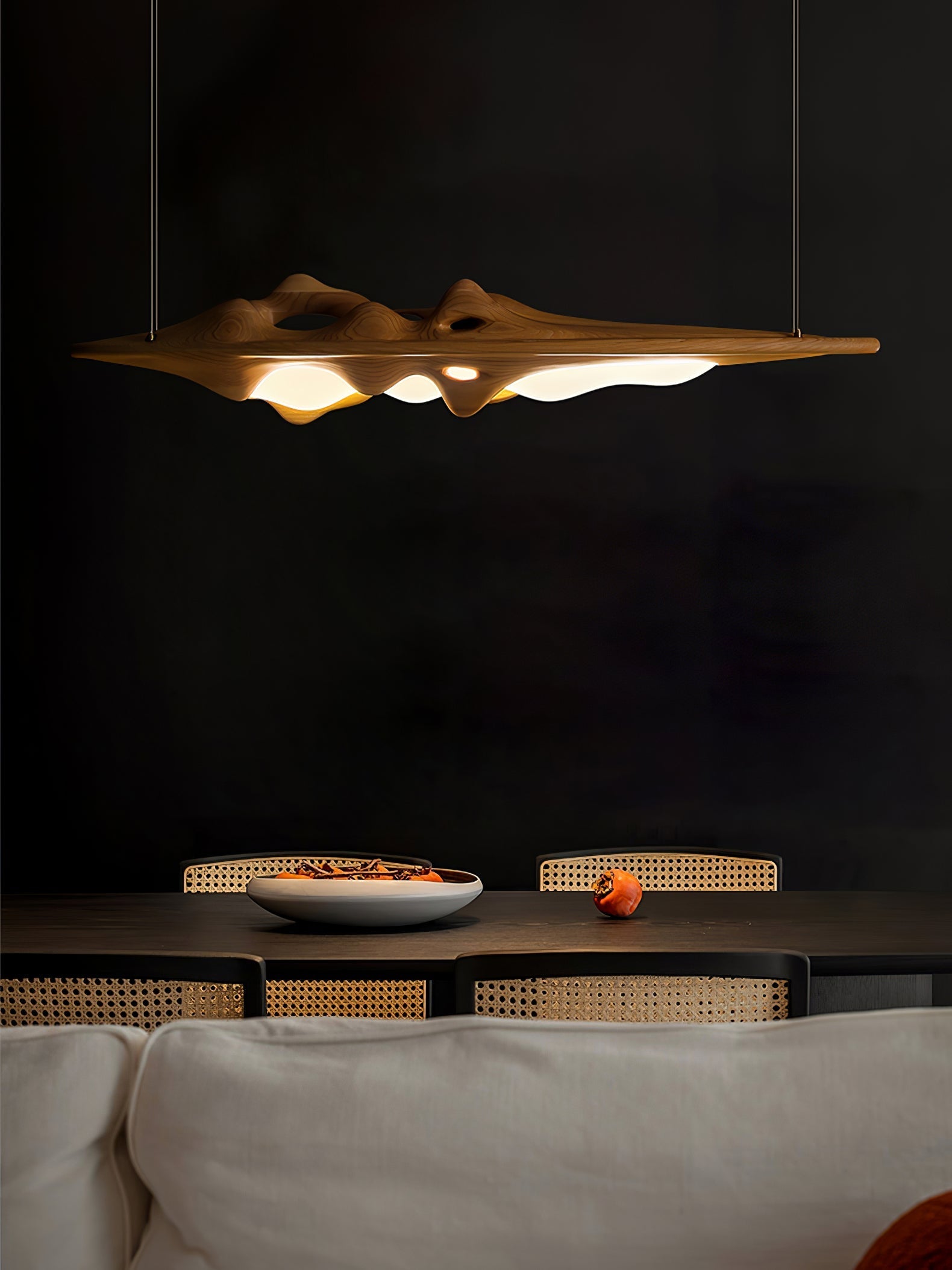 Ulsorira Topographic Wood Pendant Light-Neutral Decor