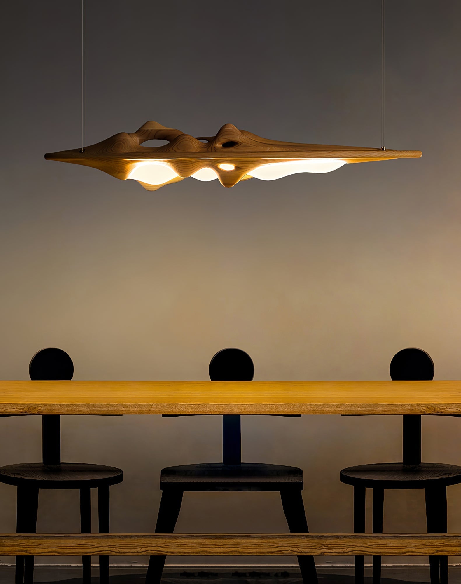 Ulsorira Topographic Wood Pendant Light-Neutral Decor