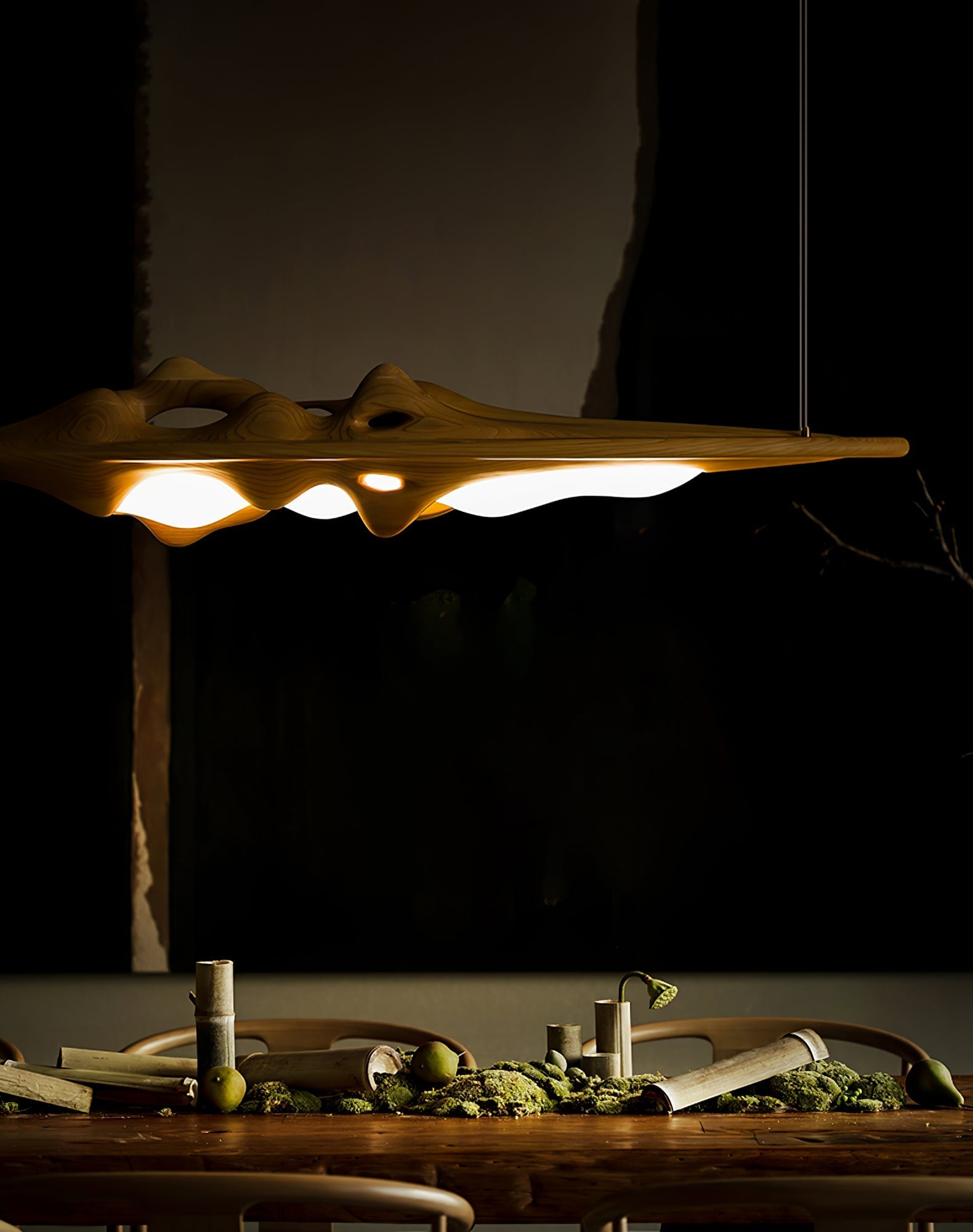 Ulsorira Topographic Wood Pendant Light-Neutral Decor
