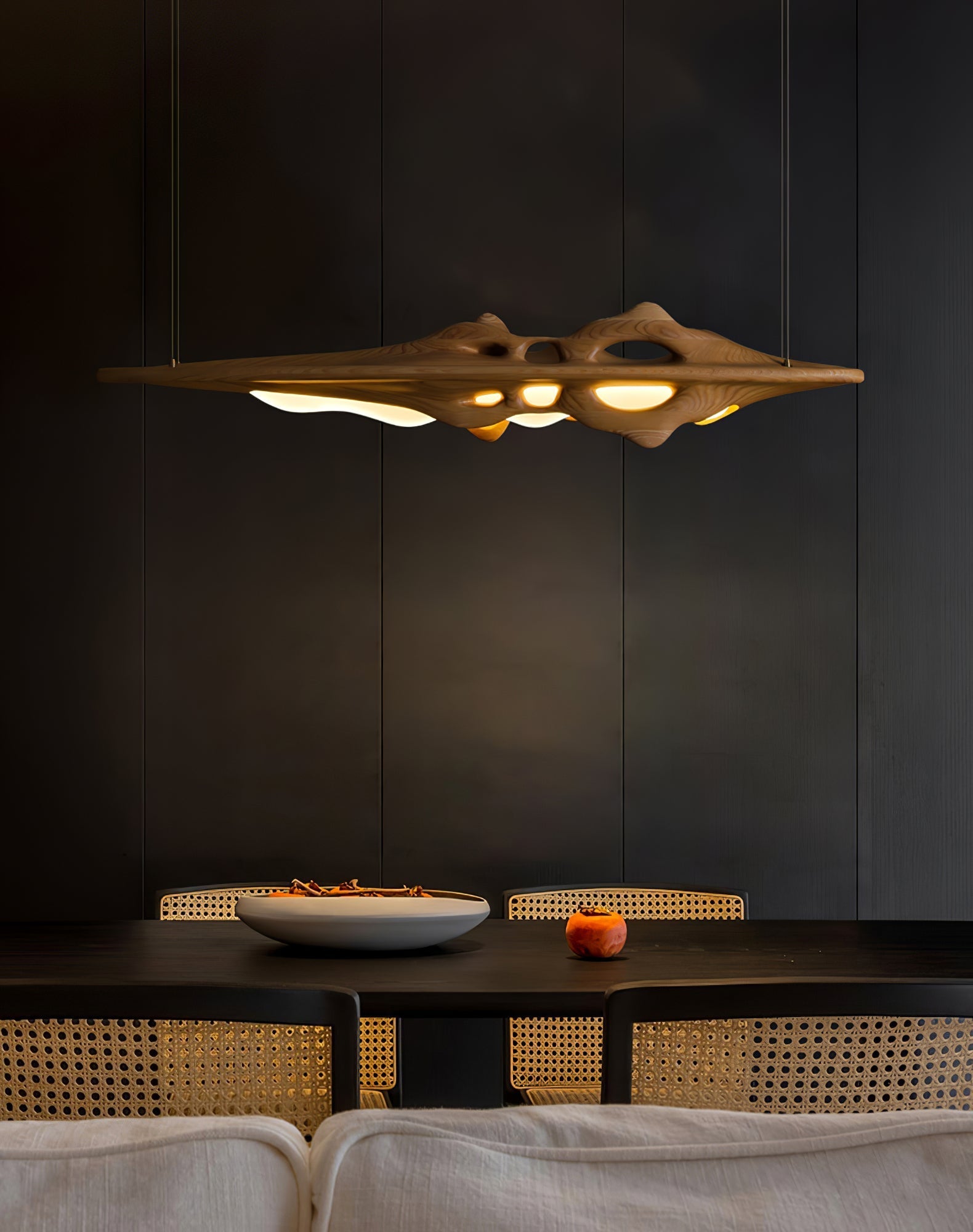 Ulsorira Topographic Wood Pendant Light-Neutral Decor