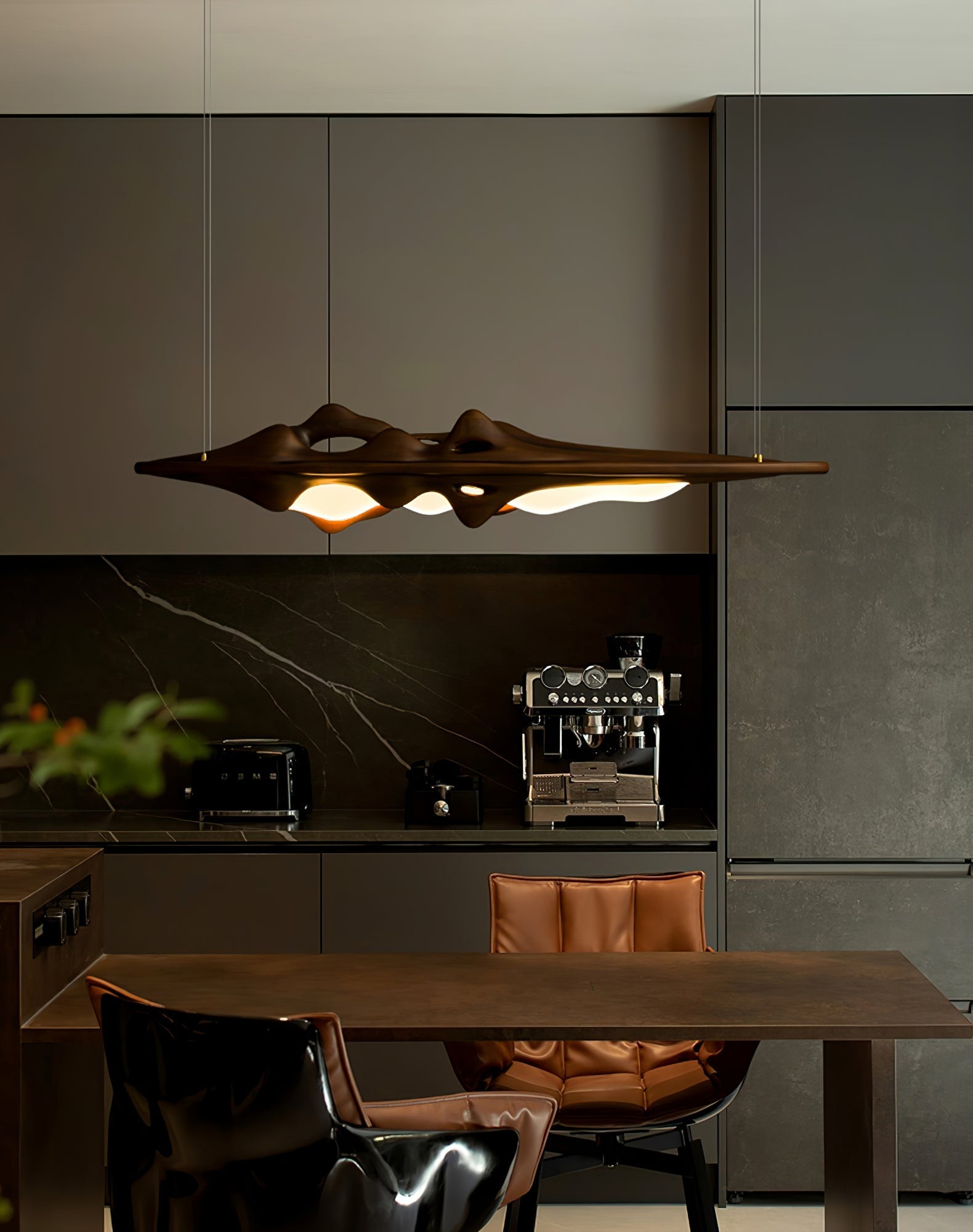 Ulsorira Topographic Wood Pendant Light-Neutral Decor