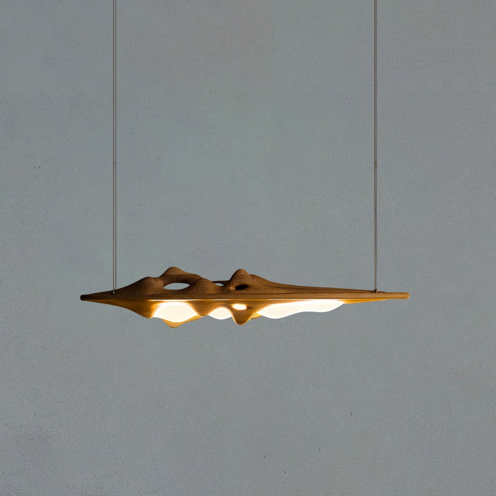 Ulsorira Topographic Wood Pendant Light-Neutral Decor