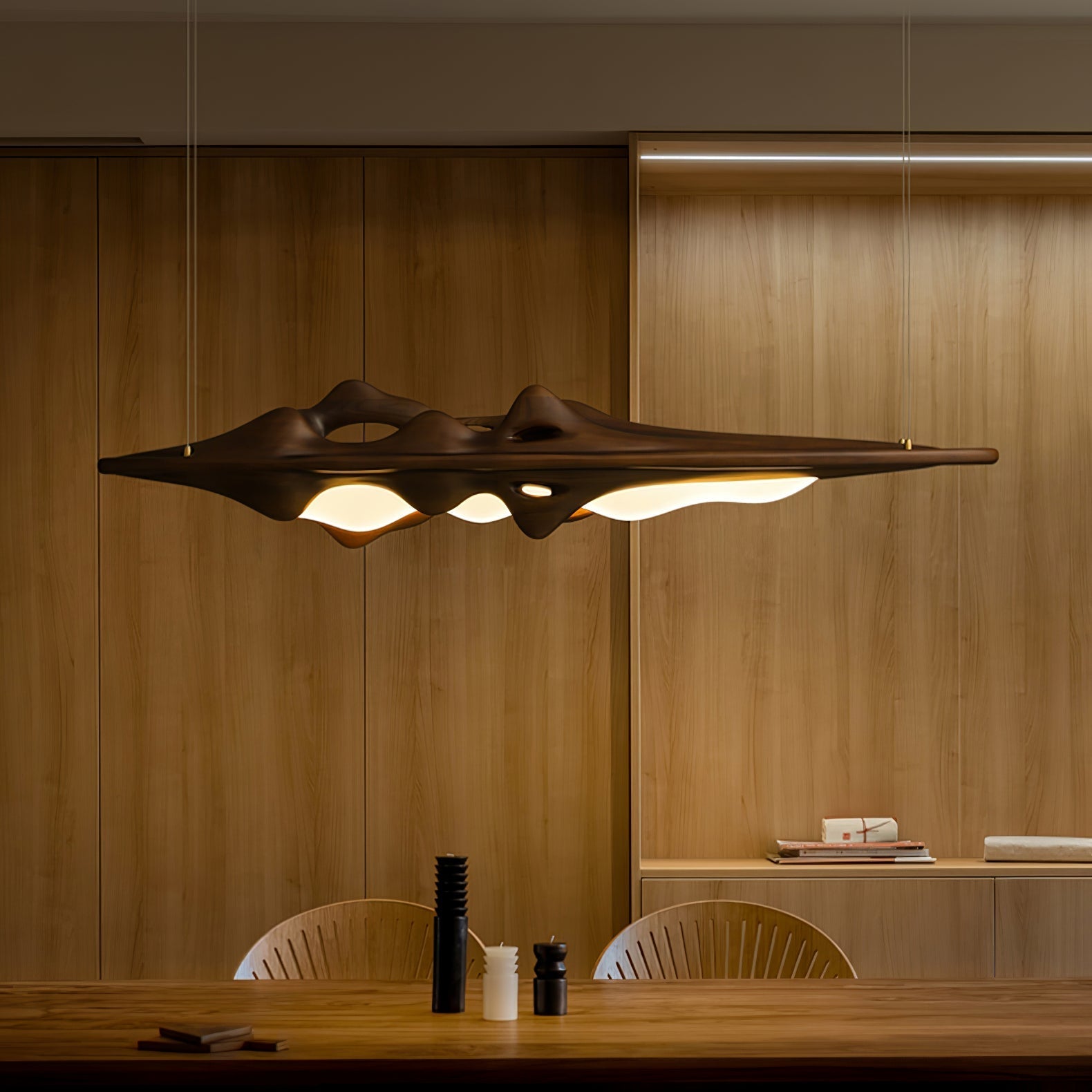 Ulsorira Topographic Wood Pendant Light-Neutral Decor