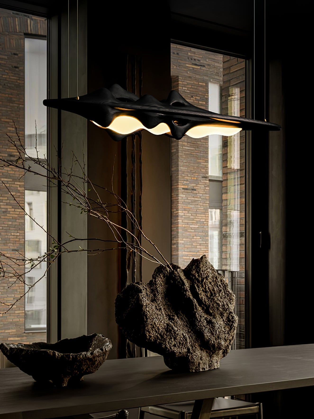 Ulsorira Topographic Wood Pendant Light-Neutral Decor