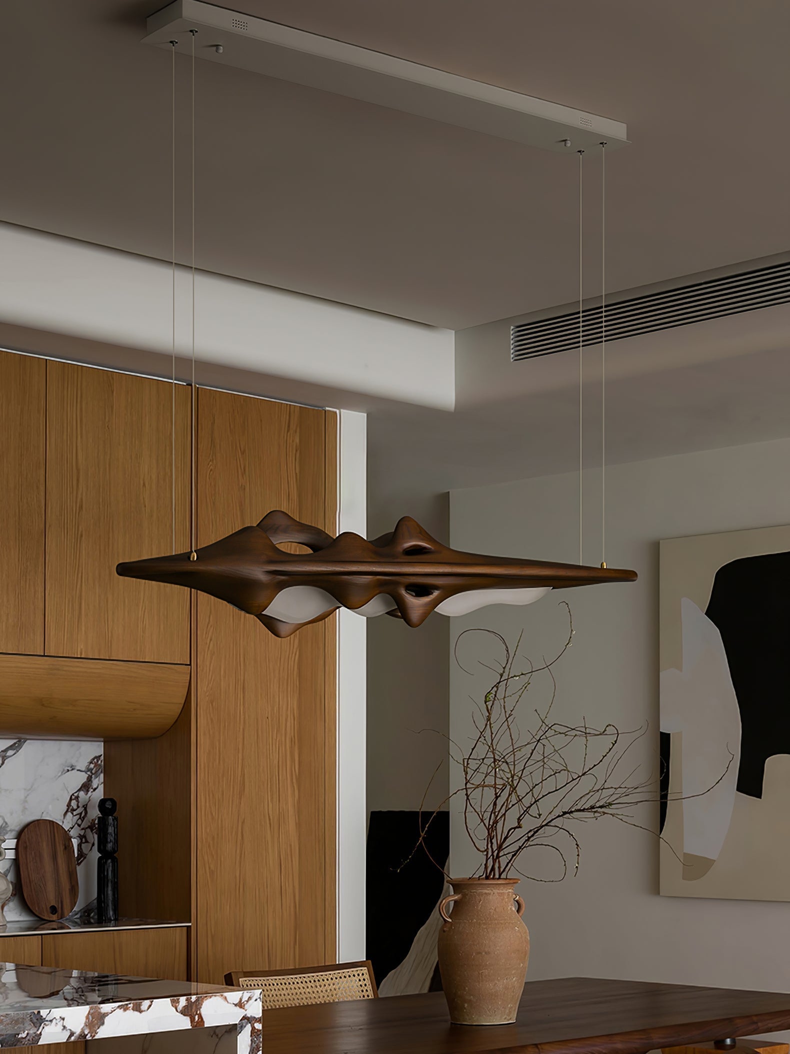 Ulsorira Topographic Wood Pendant Light-Neutral Decor