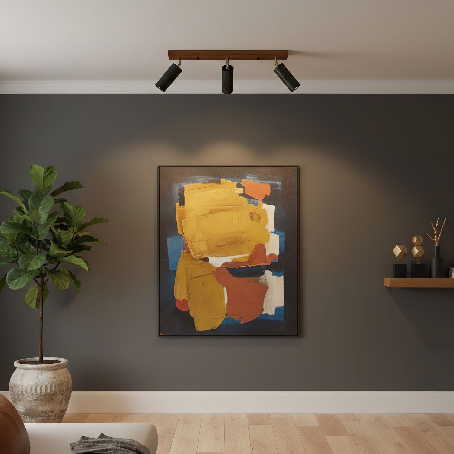 Hugo Black Travertine Trio Ceiling Spot-Neutral Decor
