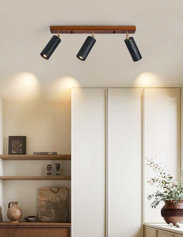 Hugo Black Travertine Trio Ceiling Spot-Neutral Decor