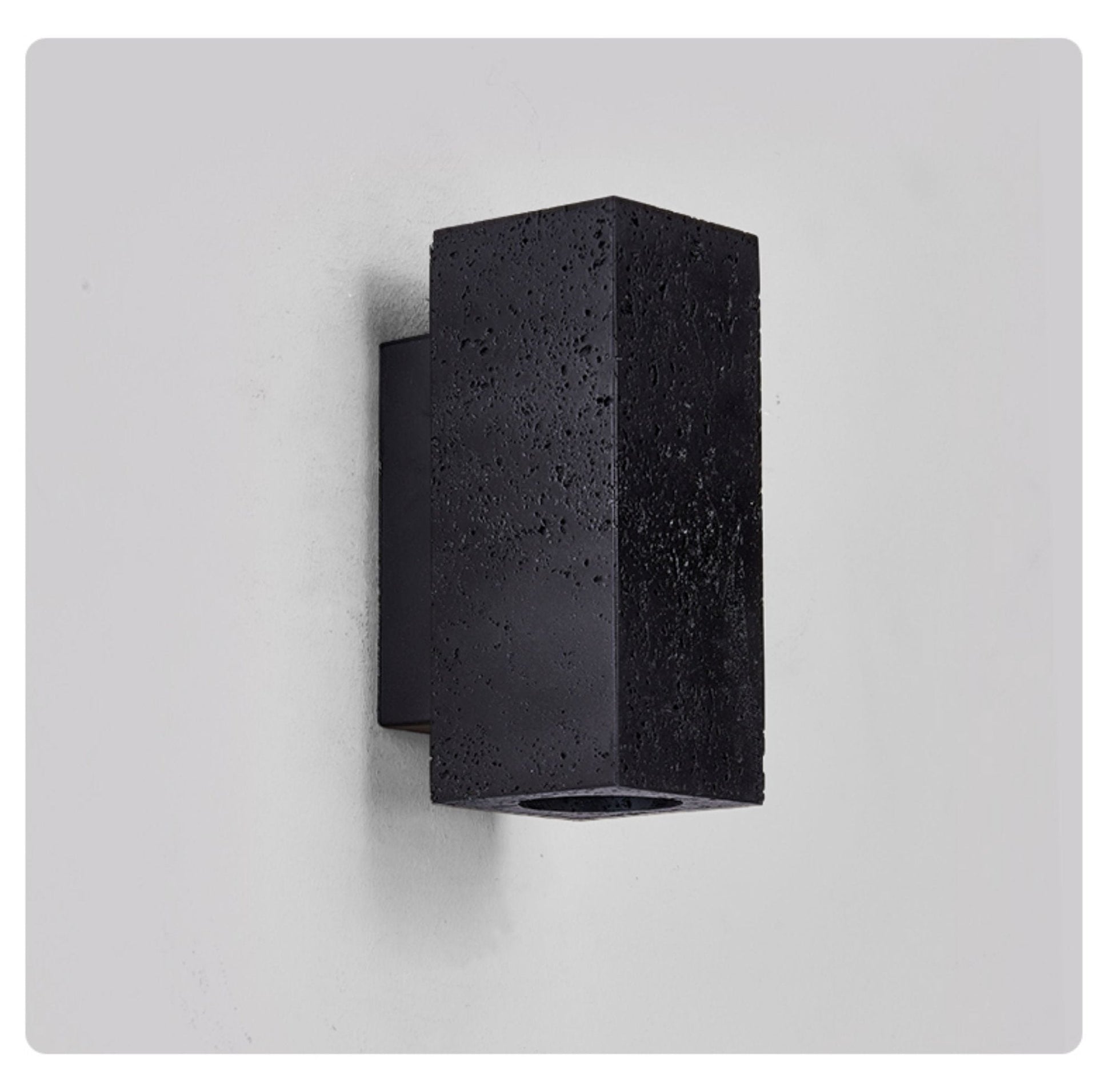 Ewan Cuboid Black Travertine Wall Lamp-Neutral Decor