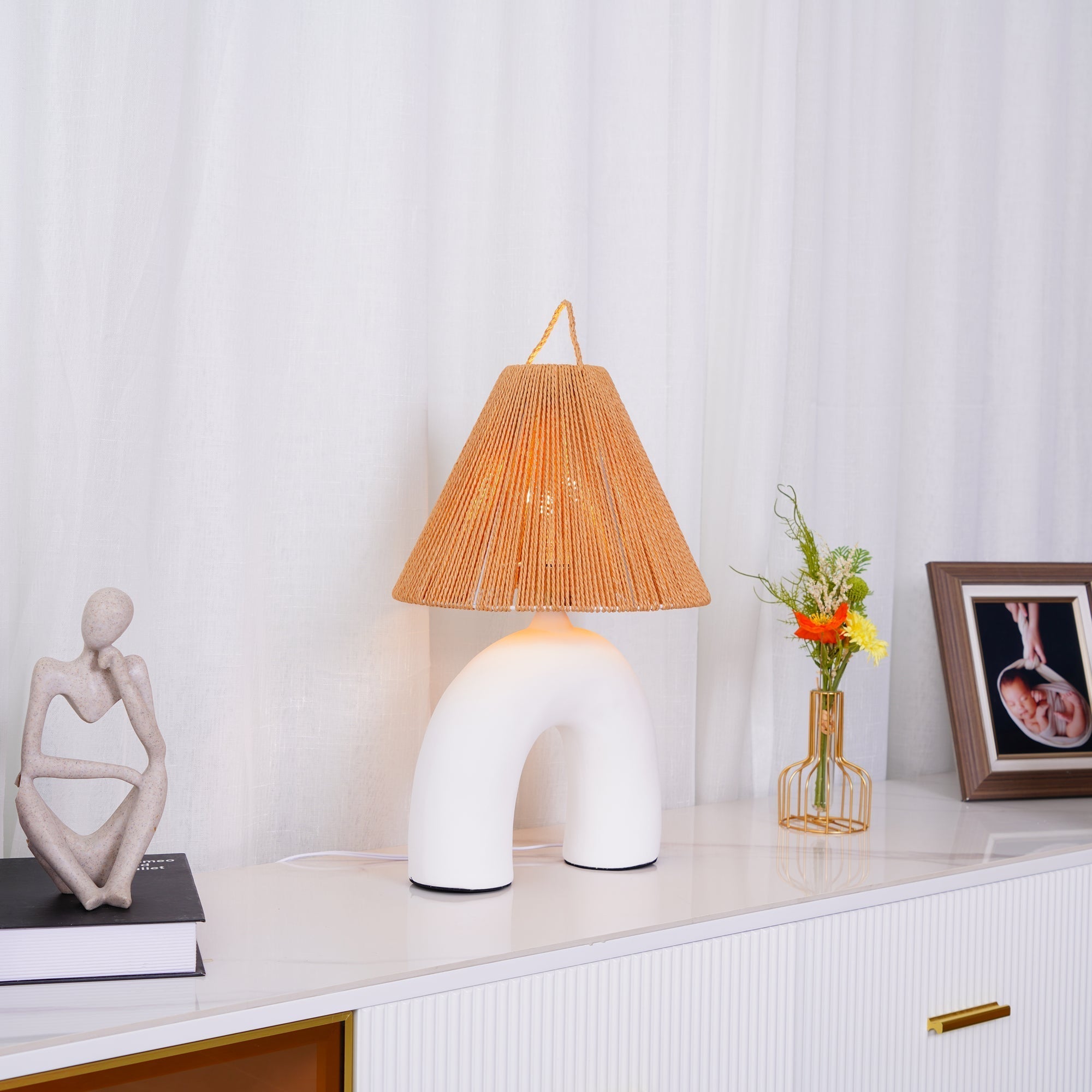 Dionian Ceramics Table Lamp-Neutral Decor