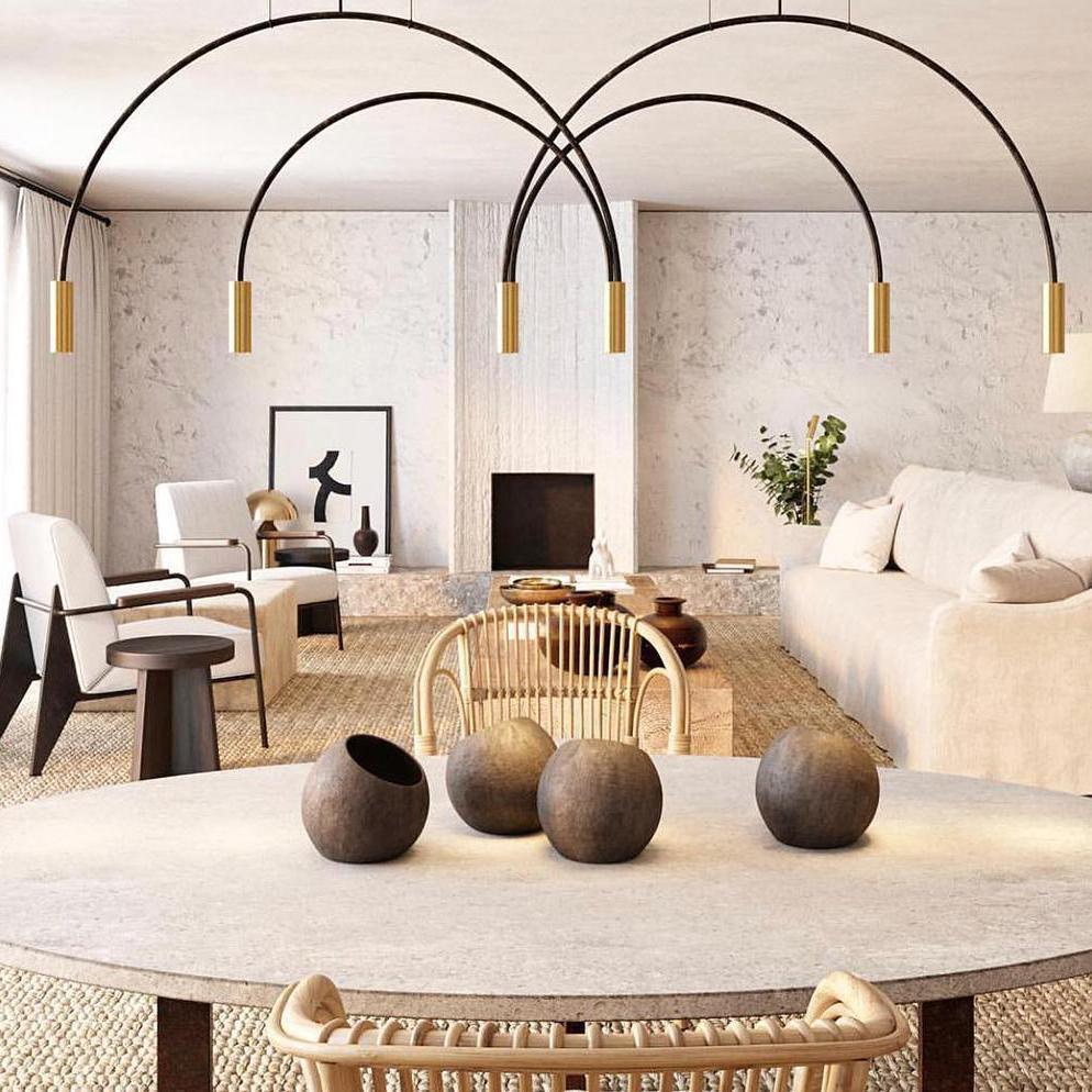 Noriel Pendant Lamp Overlapping Cylinder Minimalist Dining Room-Neutral Decor