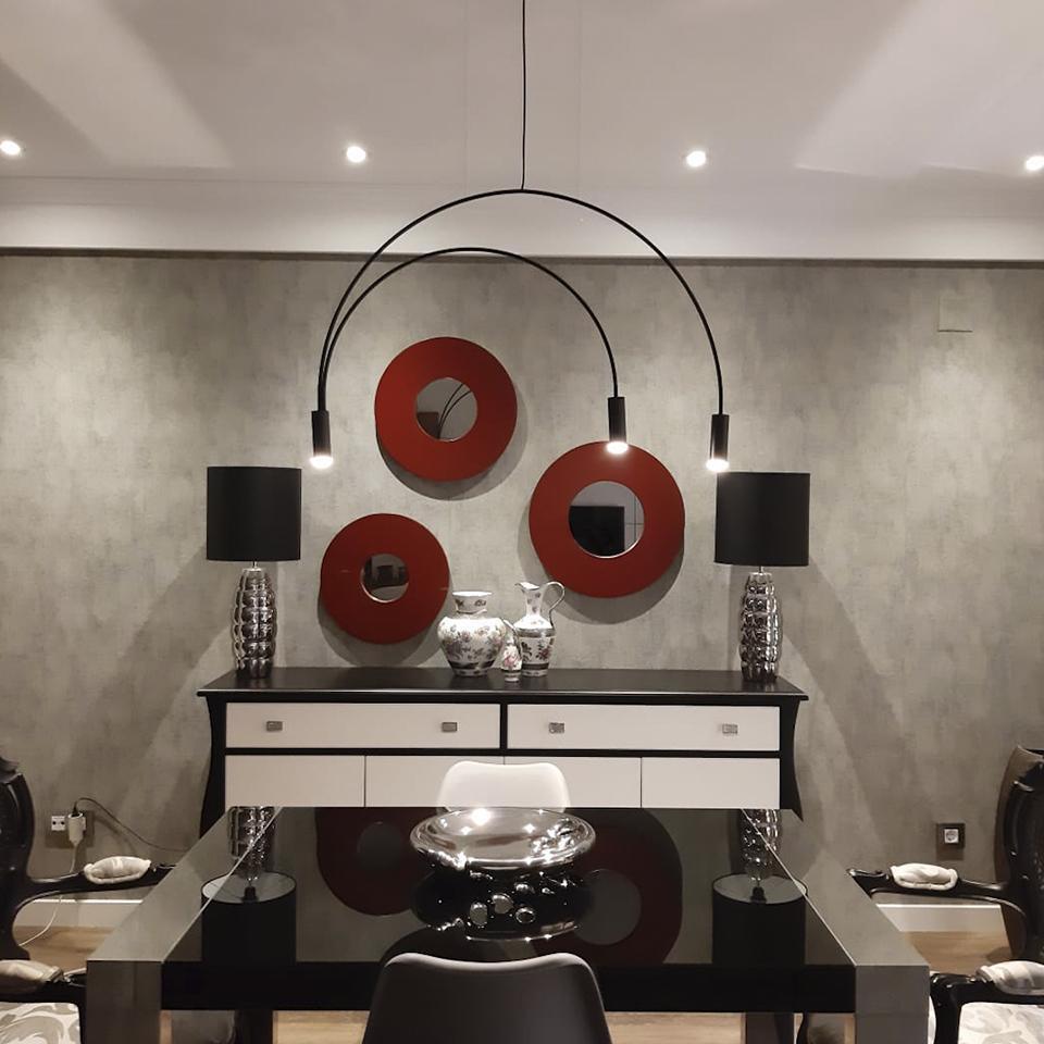 Noriel Pendant Lamp Overlapping Cylinder Minimalist Dining Room-Neutral Decor