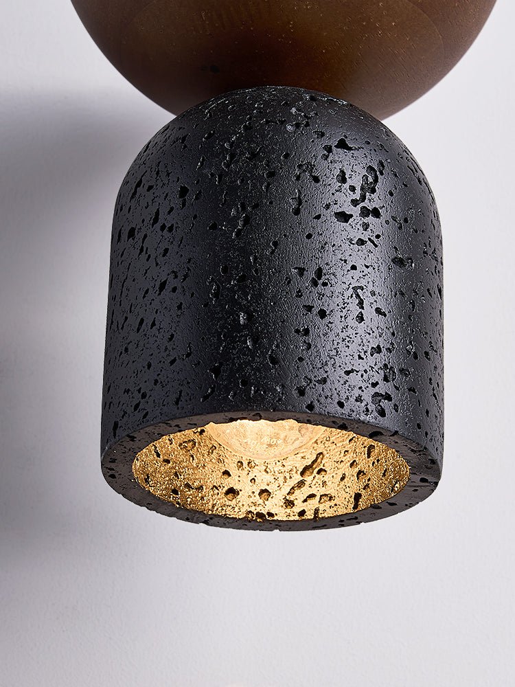 Theo Minimal Black Travertine Pendant Lamp-Neutral Decor