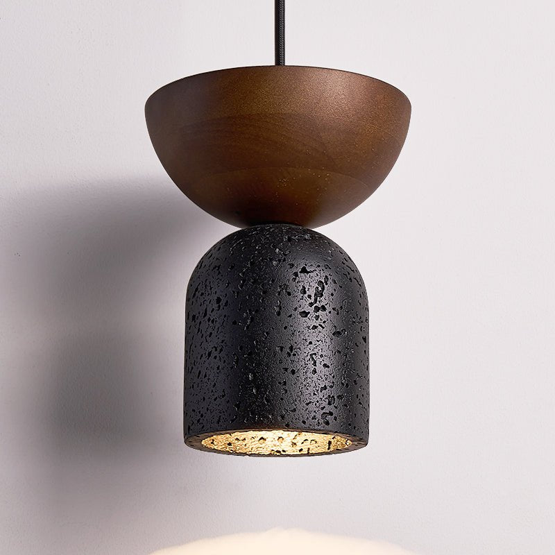Theo Minimal Black Travertine Pendant Lamp-Neutral Decor
