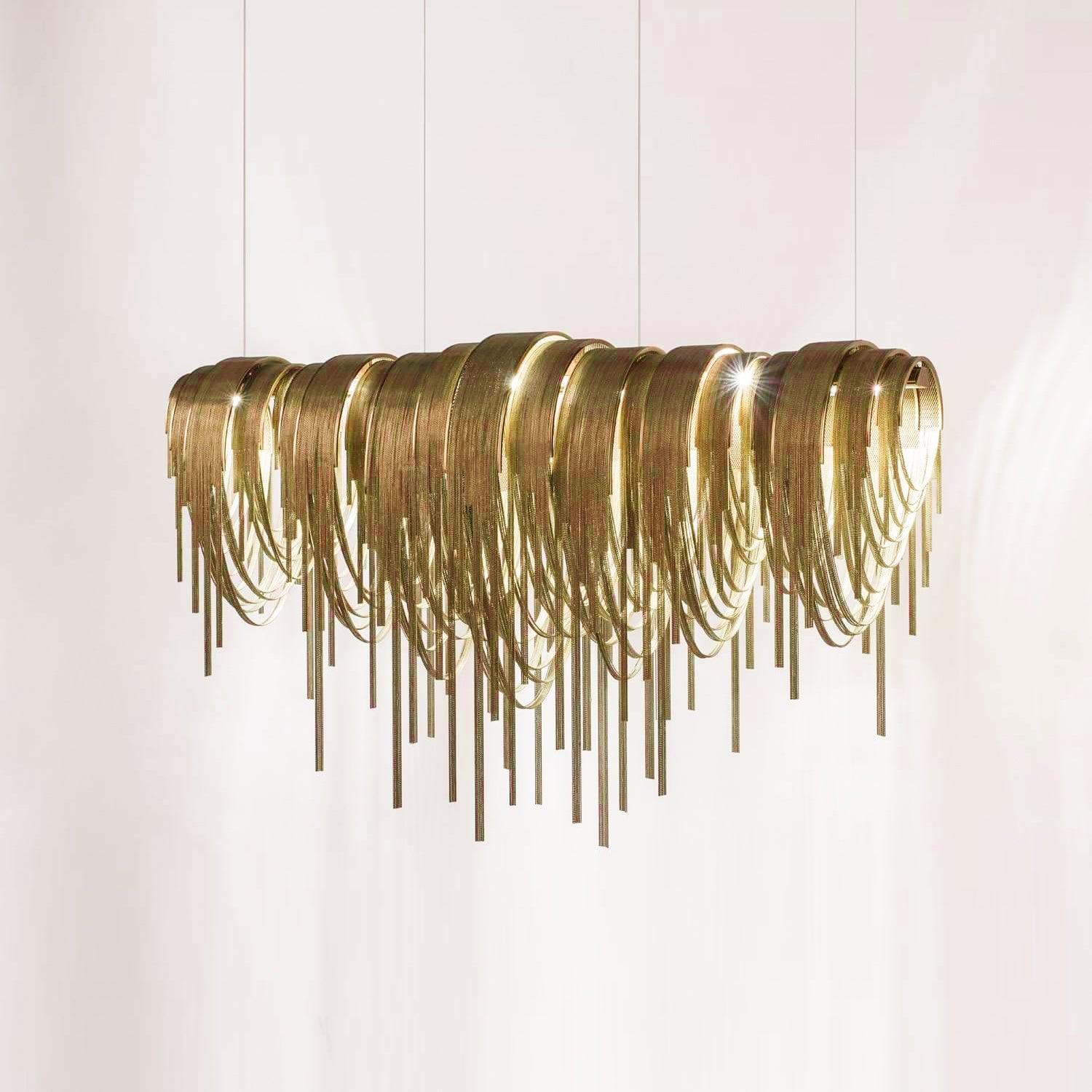 Tarien Chandelier Layered Chain Nickel Luxury-Neutral Decor
