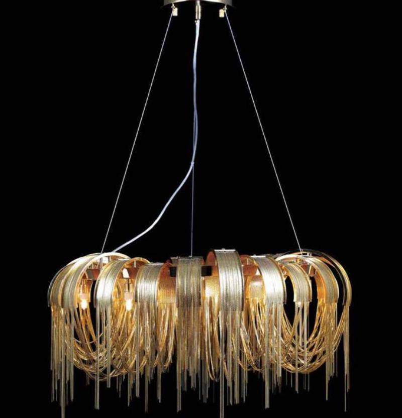 Tarien Chandelier Layered Chain Nickel Luxury-Neutral Decor
