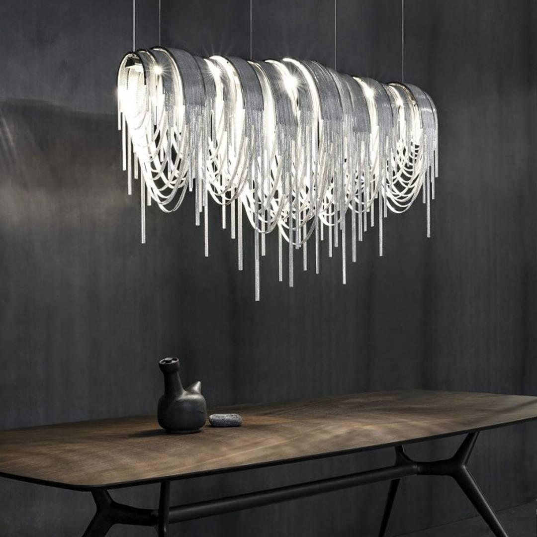 Tarien Chandelier Layered Chain Nickel Luxury-Neutral Decor