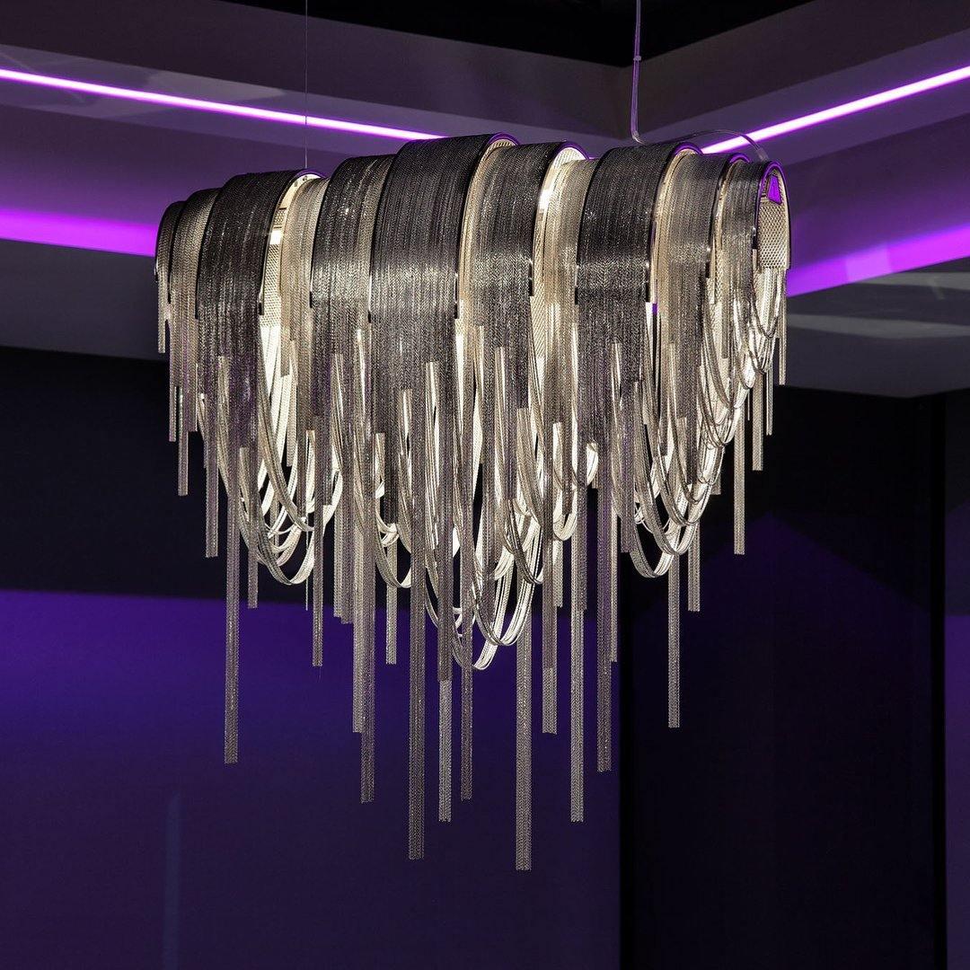 Tarien Chandelier Layered Chain Nickel Luxury-Neutral Decor