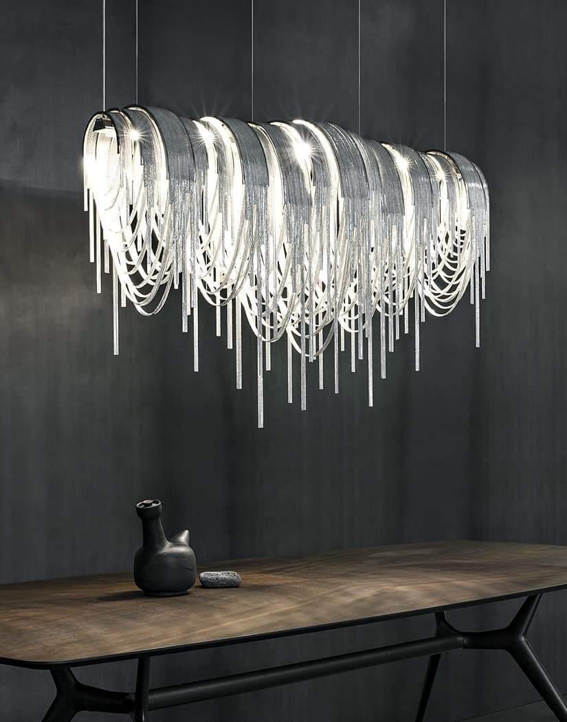 Tarien Chandelier Layered Chain Nickel Luxury-Neutral Decor