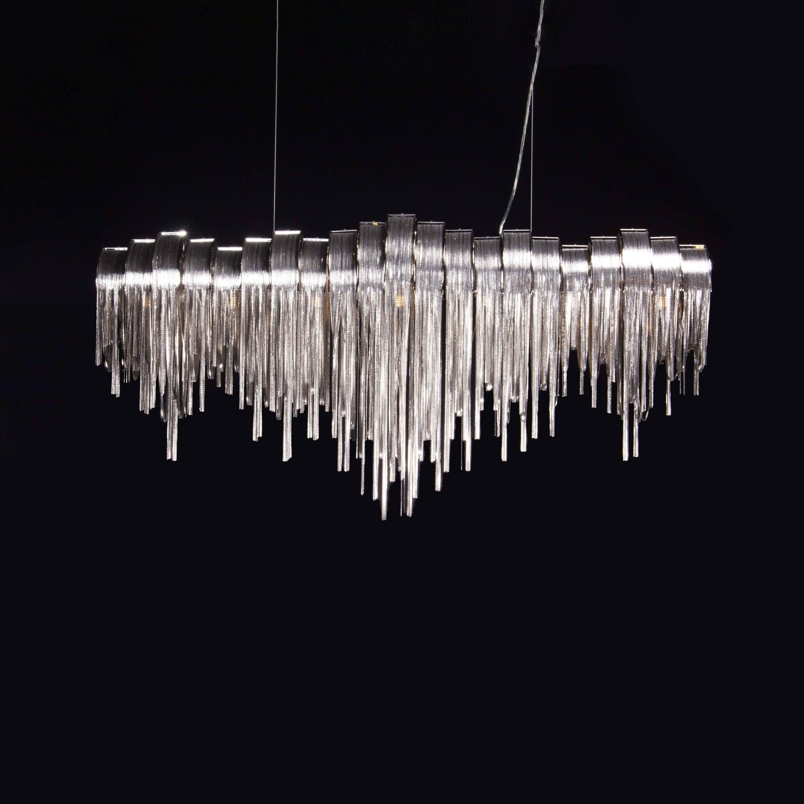 Tarien Chandelier Layered Chain Nickel Luxury-Neutral Decor