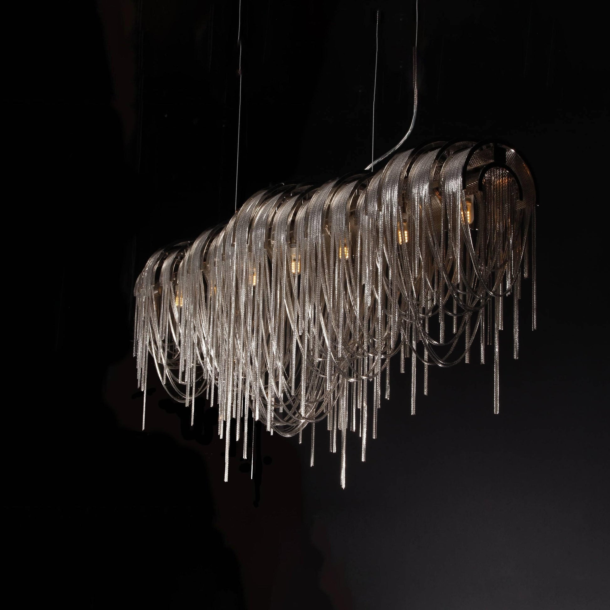 Tarien Chandelier Layered Chain Nickel Luxury-Neutral Decor