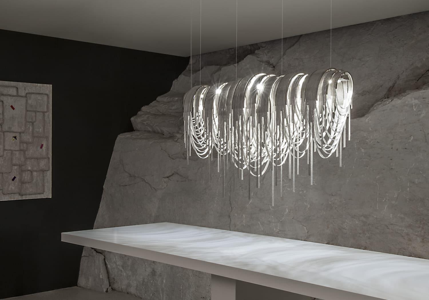 Tarien Chandelier Layered Chain Nickel Luxury-Neutral Decor