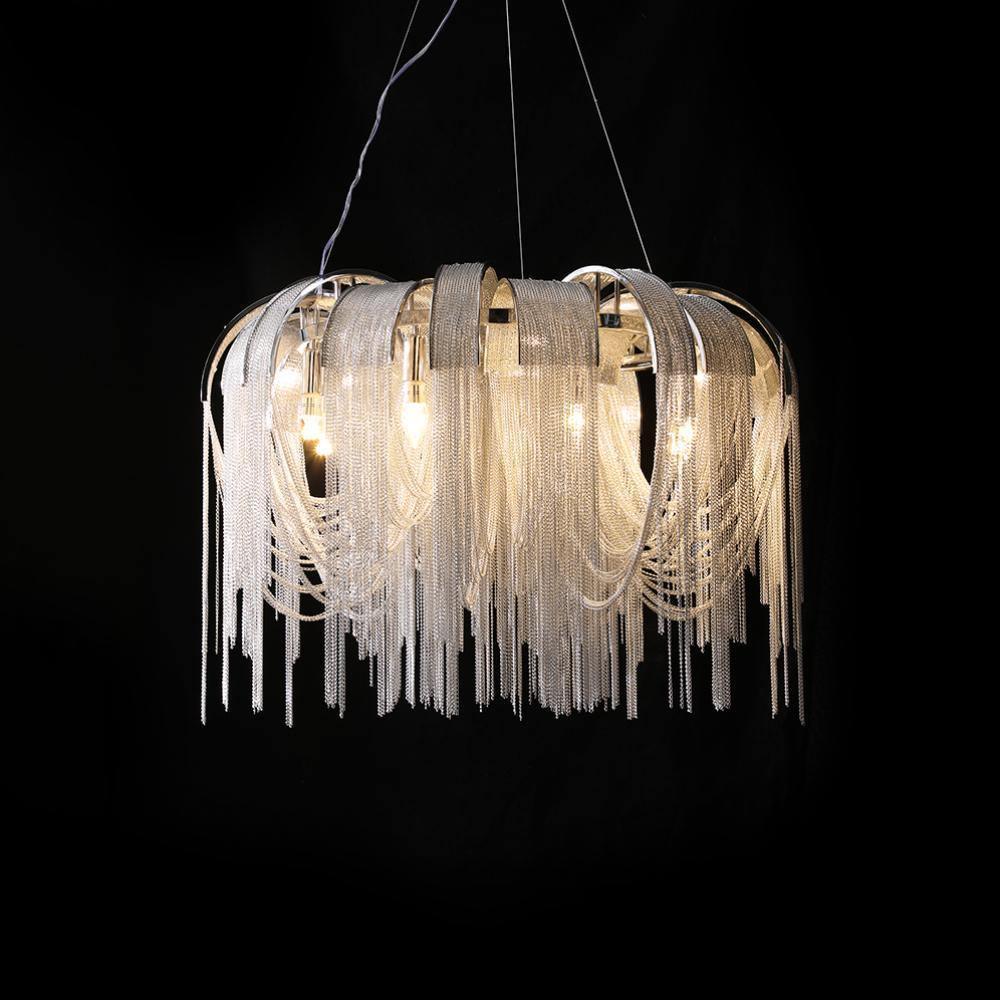 Tarien Chandelier Layered Chain Nickel Luxury-Neutral Decor